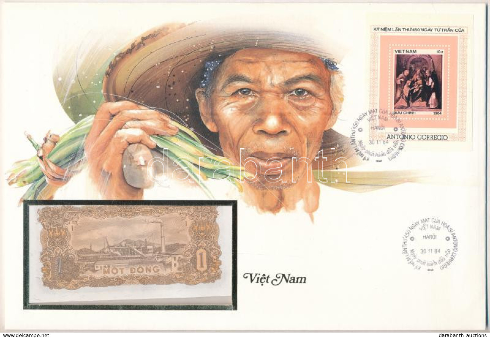 Vietnam 1976. 1D Felbélyegzett Borítékban, Bélyegzéssel T:UNC  Vietnam 1976. 1 Dong In Envelope With Stamp And Cancellat - Ohne Zuordnung