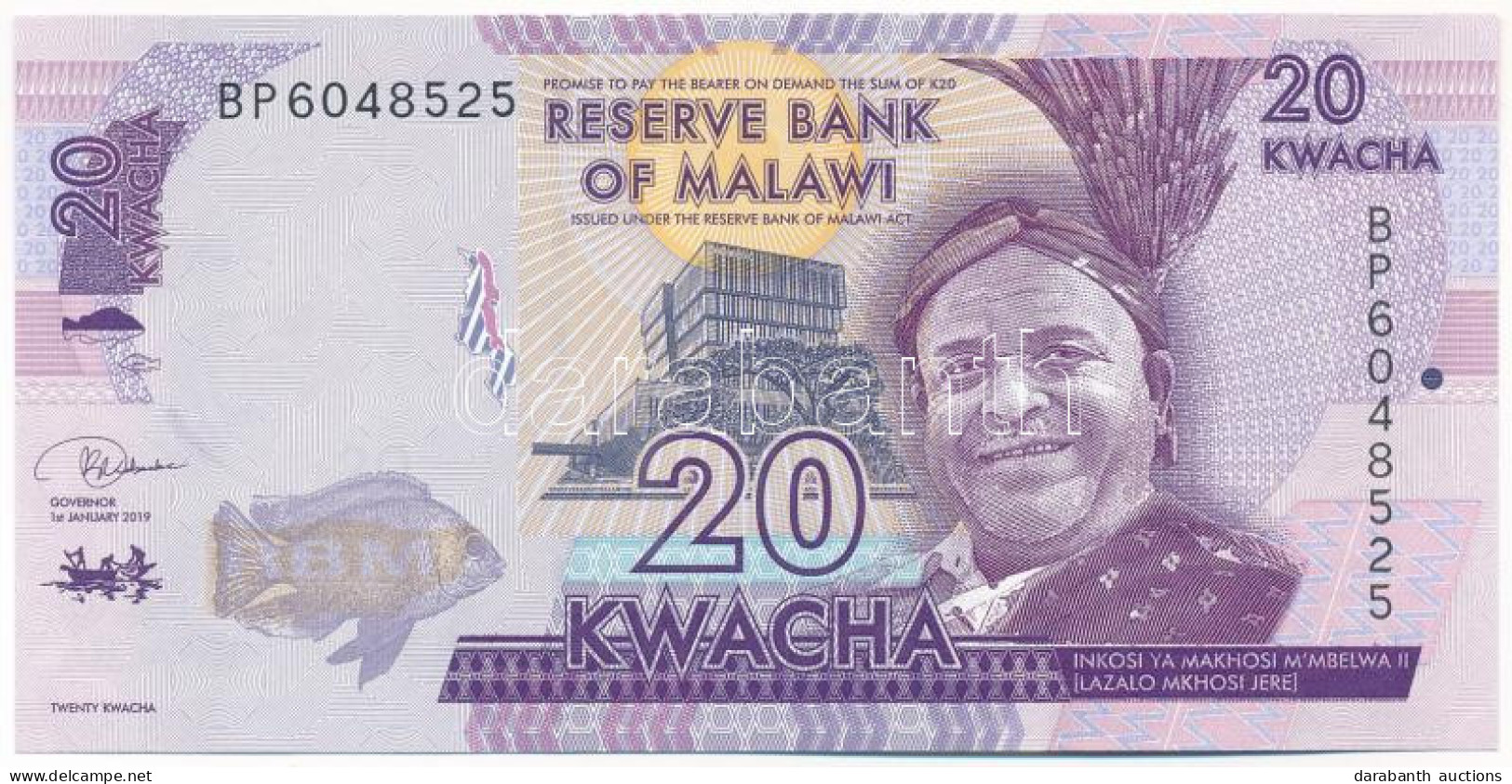 Malawi 2019. 20K "BP6048525" T:UNC Malawi 2019. 20 Kwacha "BP6048525" C:UNC - Non Classificati