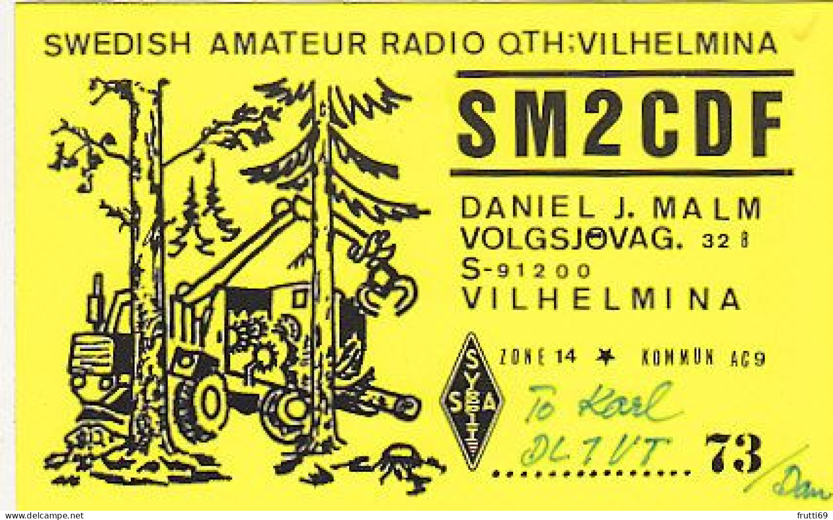 AK 185225 QSL - Sweden - Vilhelmina - Radio Amateur