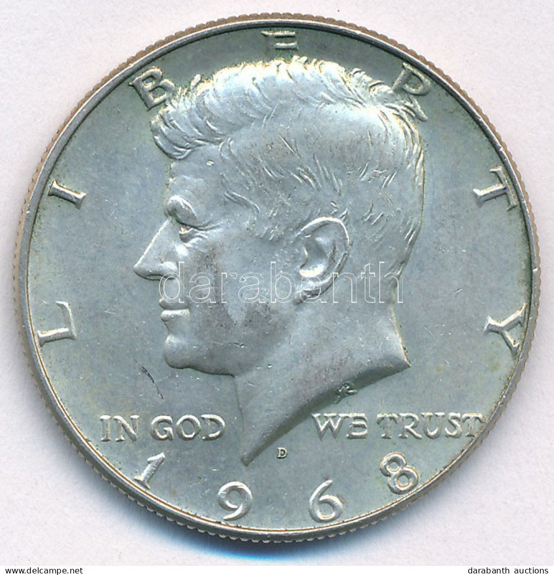 Amerikai Egyesült Államok 1968D 1/2$ Ag "Kennedy" T:AU Patina, Kis Karc USA 1968D 1/2 Dollar Ag "Kennedy" C:AU Patina, S - Non Classificati