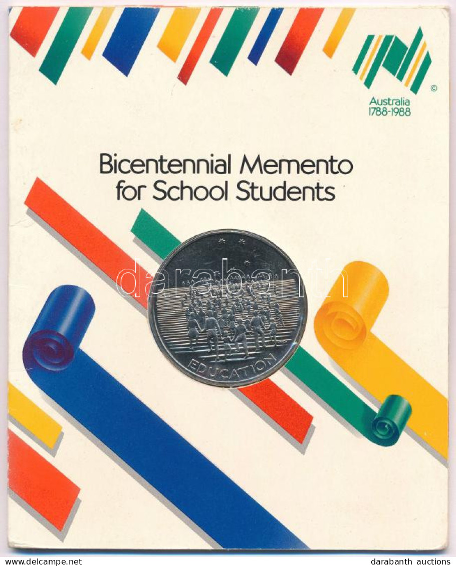 Ausztrália 1988. "Oktatás / Ausztrália Bicentenáriuma" Kétoldalas Cu-Ni Emlékérem Karton Díszlapon. Az érem Előlapját A  - Zonder Classificatie