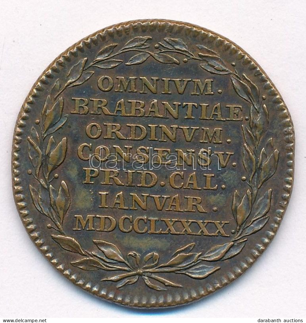 1790. "Brabant Függetlenségének Elnyerésére Kiadott Emlékérem" Br Emlékérem (33,5mm) T:2 1790. "Commemorating The Braban - Sin Clasificación