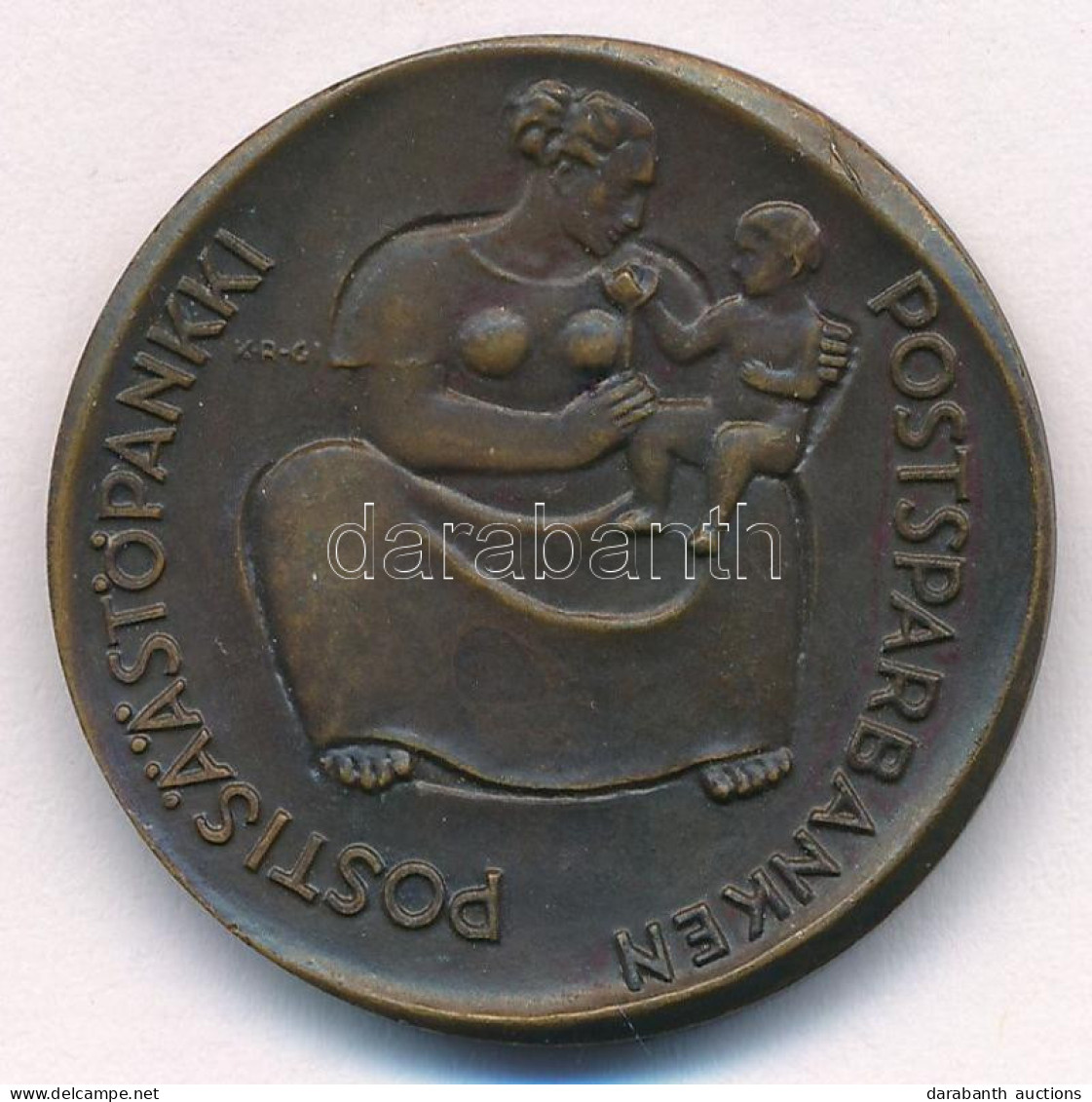 Finnország 1961. "75 éves A Postatakarékpénztár" Kétoldalas Bronz Emlékérem (32mm) T:AU Finland 1961. "The Postal Saving - Zonder Classificatie