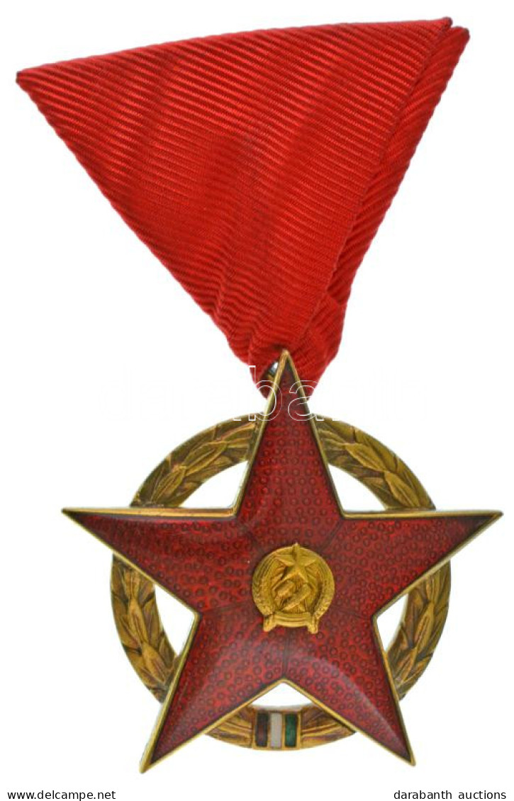 1953. "Vörös Csillag Érdemrend" Aranyozott, Zománcozott Bronz Kitüntetés Mellszalagon T:AU / Hungary 1980. "Order Of The - Unclassified