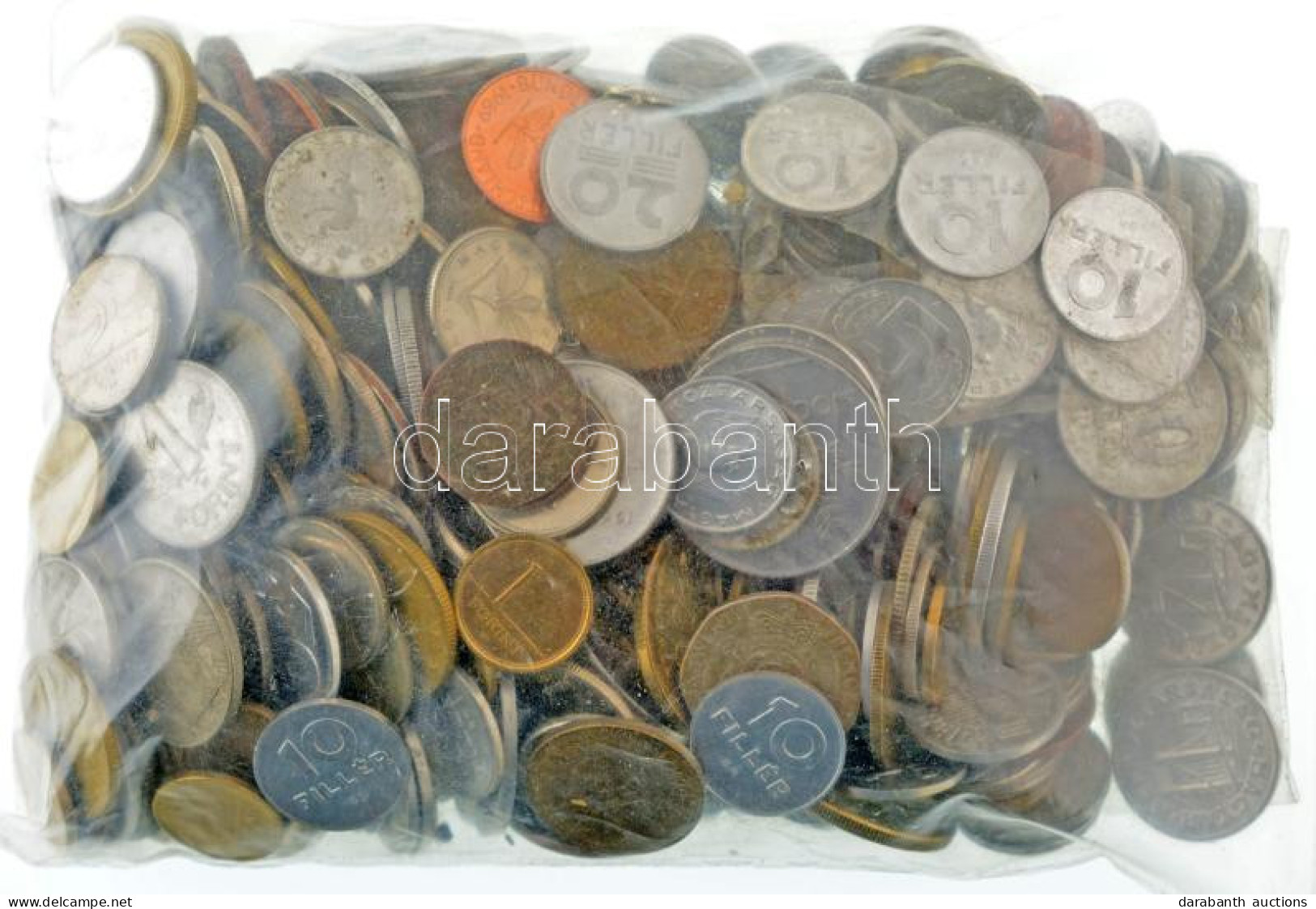 Vegyes, Magyar és Külföldi érmetétel Mintegy ~1kg Súlyban T:vegyes Mixed, Hungarian And Foreign Coin Lot (~1kg) C:mixed - Non Classificati