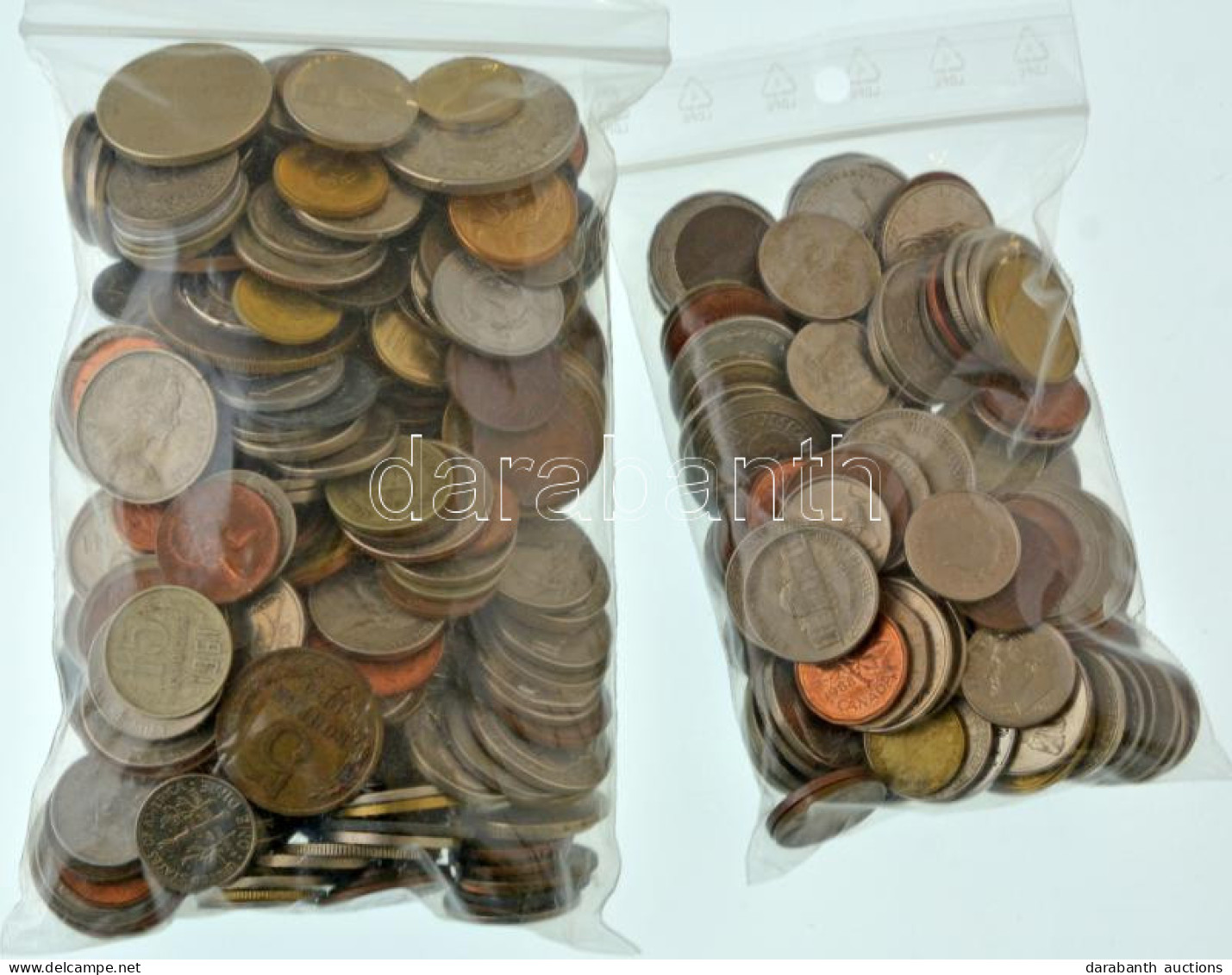 Vegyes, Magyar és Külföldi érmetétel Mintegy ~1,5kg Súlyban T:vegyes Mixed, Hungarian And Foreign Coin Lot (~1,5kg) C:mi - Unclassified