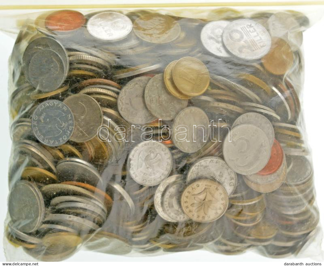 Vegyes, Magyar és Külföldi érmetétel Mintegy ~1kg Súlyban T:vegyes Mixed, Hungarian And Foreign Coin Lot (~1kg) C:mixed - Ohne Zuordnung