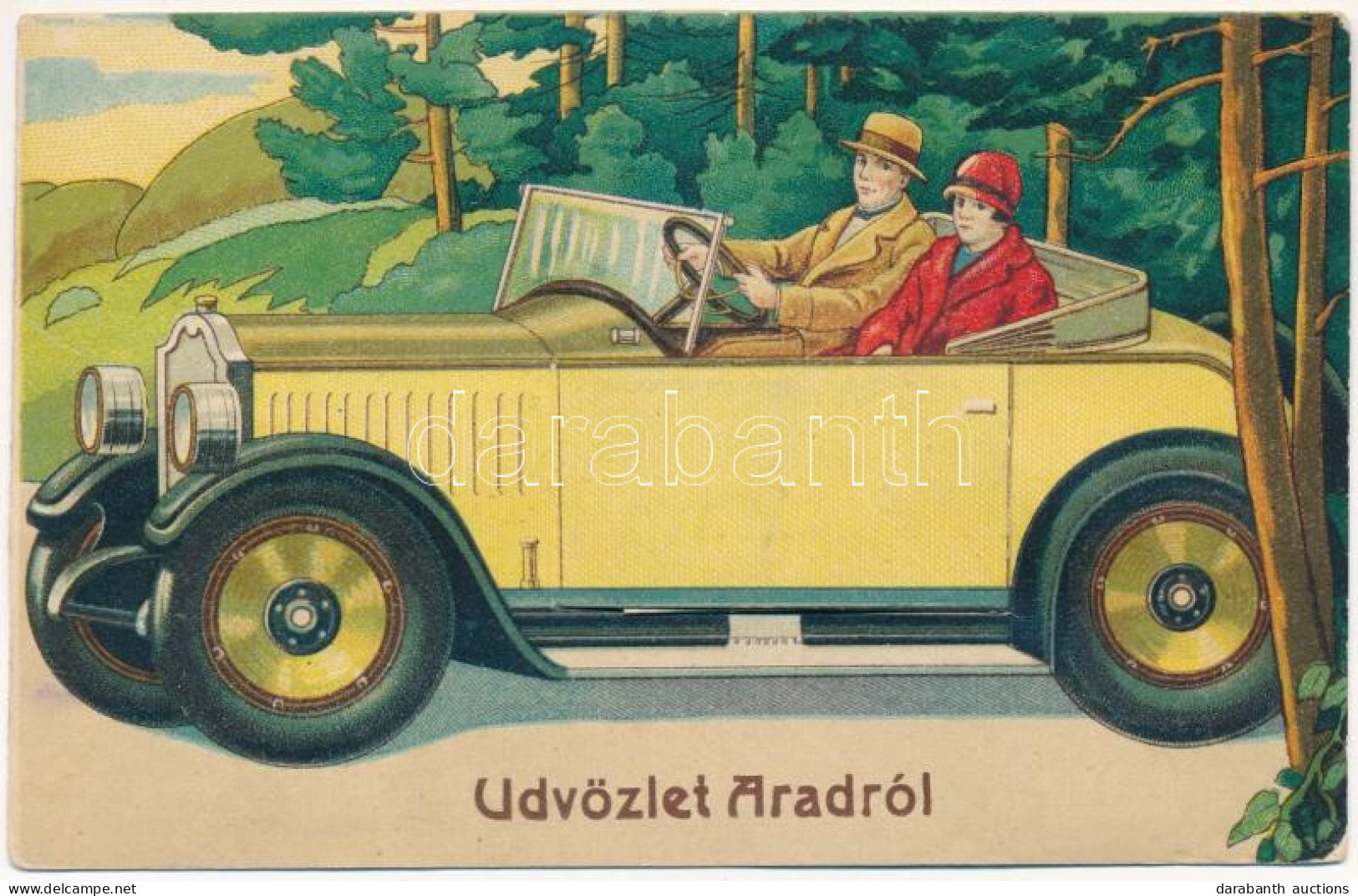 ** T2 Arad, Autós Kirándulás. Leporello 10 Kis Képpel / Automobile Trip. Leporellocard With 10 Mini Pictures - Non Classés