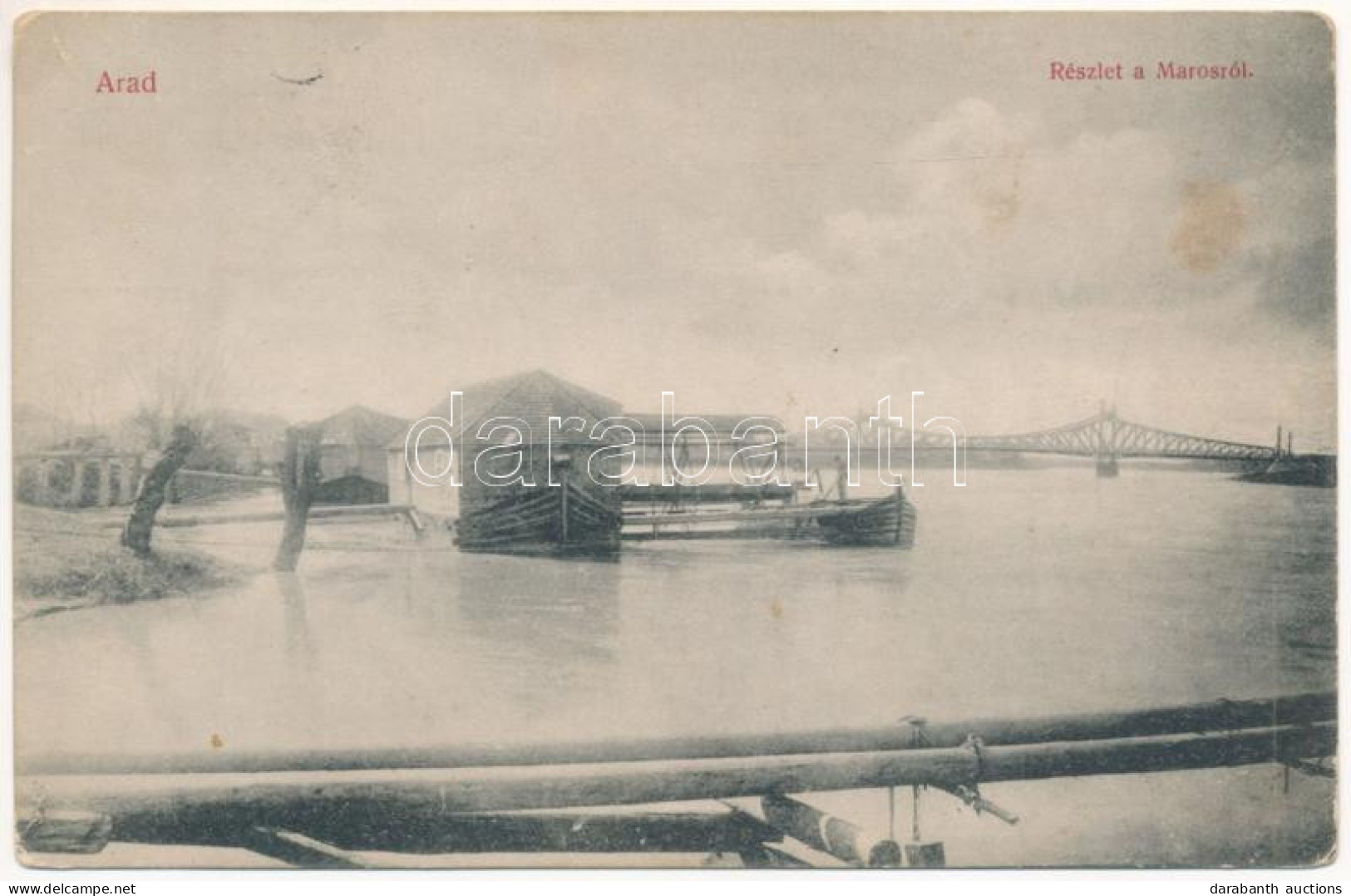 T2/T3 1915 Arad, Maros Folyó, úszó Hajómalom. Kerpel Izsó Kiadása / Mures Riverside, Floating Ship Mills (fl) - Sin Clasificación