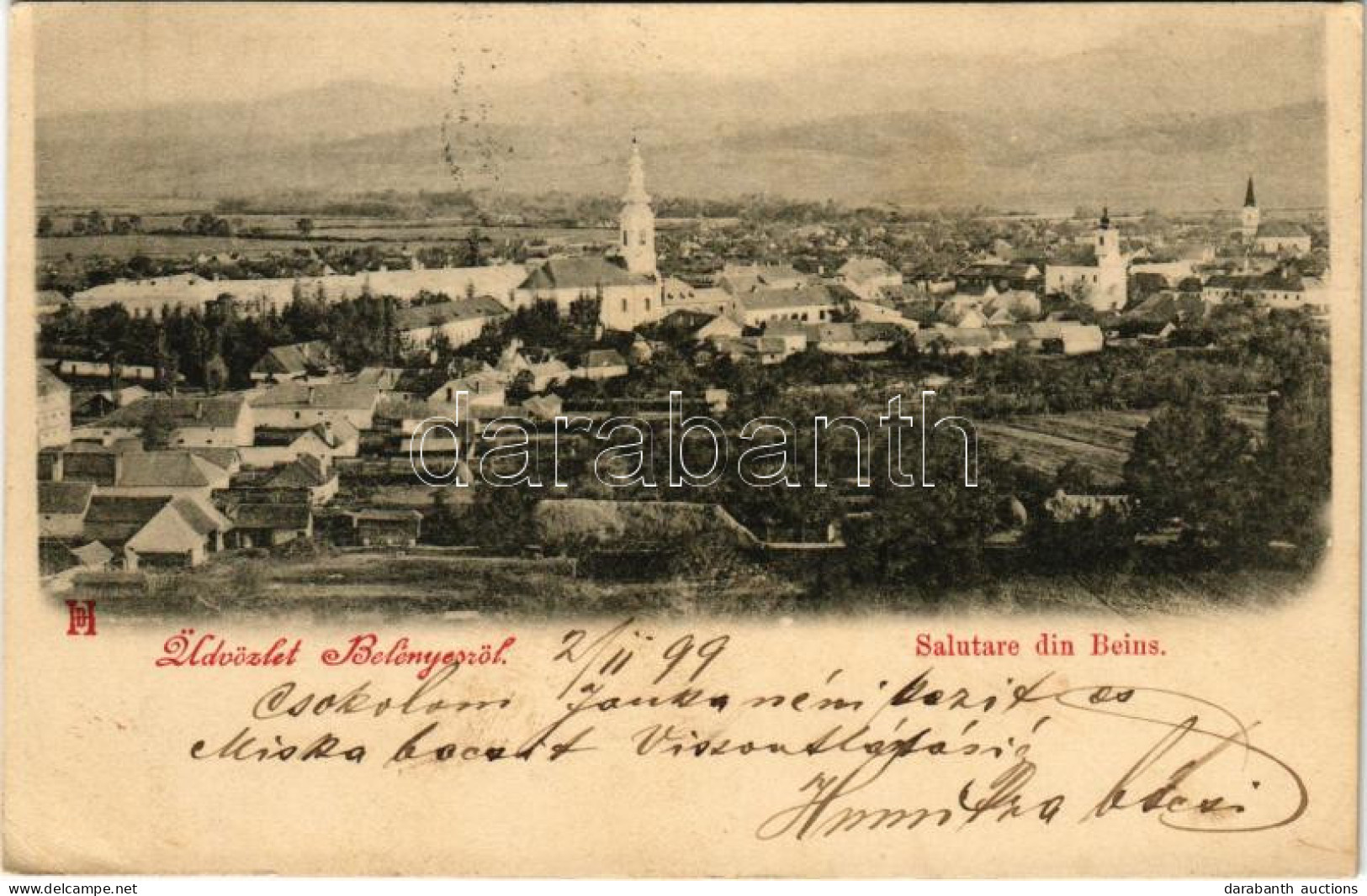 T2/T3 1899 (Vorläufer) Belényes, Beius; Látkép / General View (EK) - Ohne Zuordnung