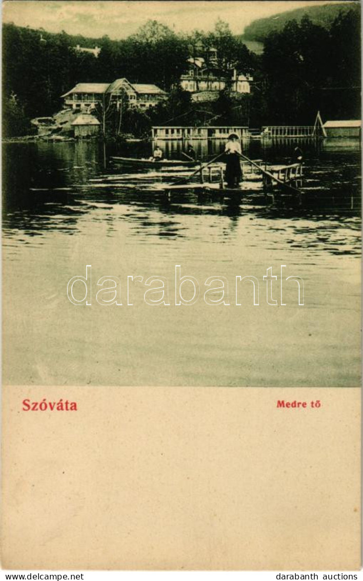 ** T1/T2 Szováta, Sovata; Medve Tó, Tutajcsónakon Hölgy / Lacul Ursu / Lake, Raft Boat With Lady - Unclassified
