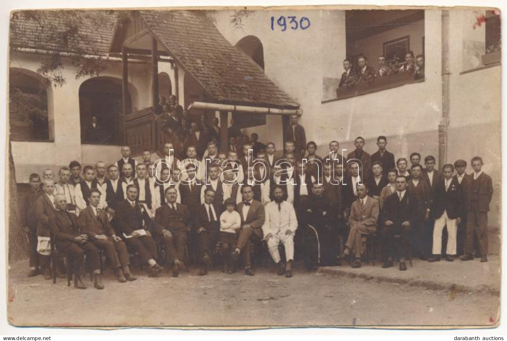 * T4 1930 Vajdahunyad, Hunedoara; Iskolások Csoportja / Group Of Students. Photo (non PC) (vágott / Cut) - Unclassified
