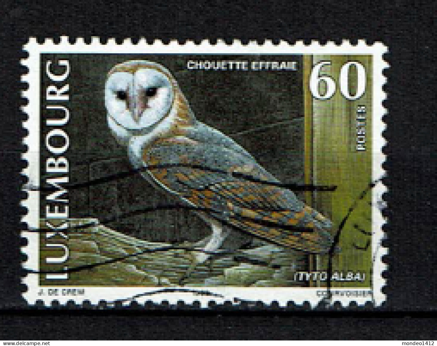 Luxembourg 1999 - YT 1418 - Fauna, Oiseaux, Chouette, Eule, Owl, Uil - Usati