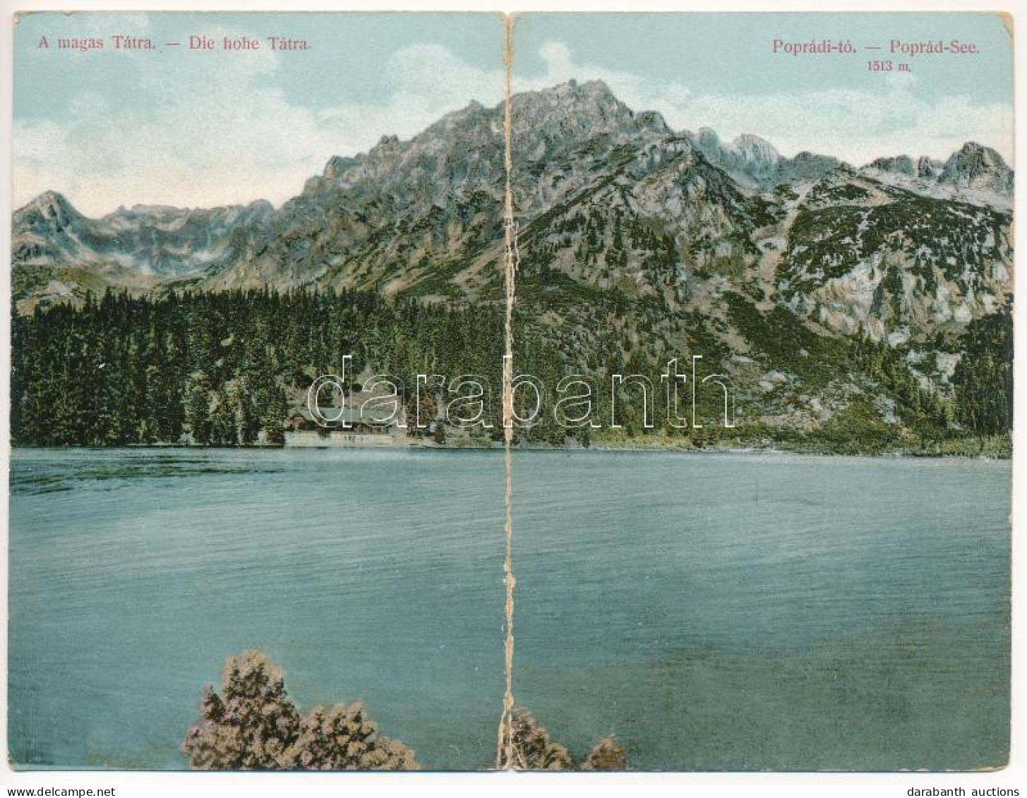 T3 1914 Tátra, Magas-Tátra, Vysoké Tatry; Poprádi-tó. 2-részes Kihajtható Panorámalap. Divald Károly Műintézete 1963-190 - Non Classificati