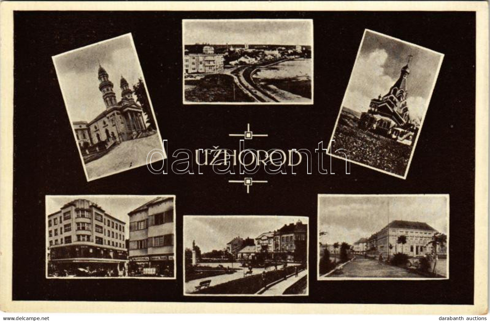 ** T2/T3 Ungvár, Uzshorod, Uzhhorod, Uzhorod; Mozaiklap / Multi-view Postcard (felületi Sérülés / Surface Damage) - Ohne Zuordnung