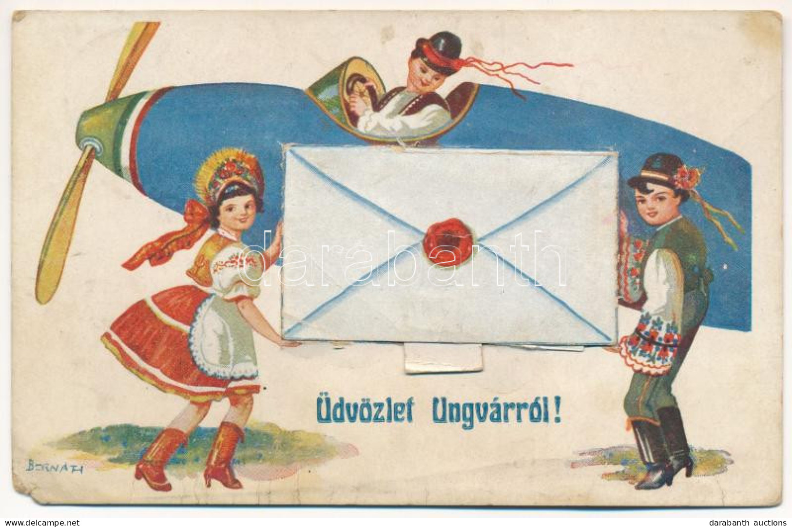 T4 1939 Ungvár, Uzshorod, Uzhhorod, Uzhorod; Magyar Népviseletes Leporellolap 10 Képpel / Hungarian Folklore Leporelloca - Non Classés