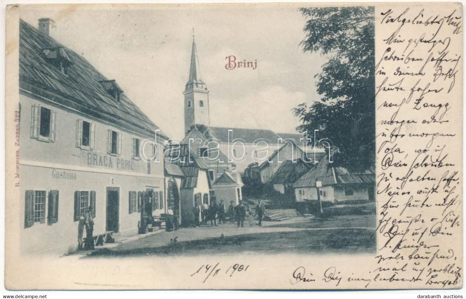 * T2/T3 1901 Brinje, Gostiona Braca Prpic / Street View, Inn (Rb) - Zonder Classificatie