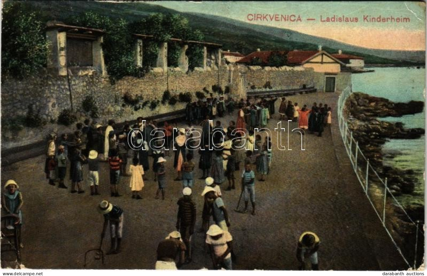 T3 1909 Crikvenica, Cirkvenica; Ladislaus Kinderheim / Gyermekotthon, árvaház / Orphanage (szakadás / Tear) - Ohne Zuordnung