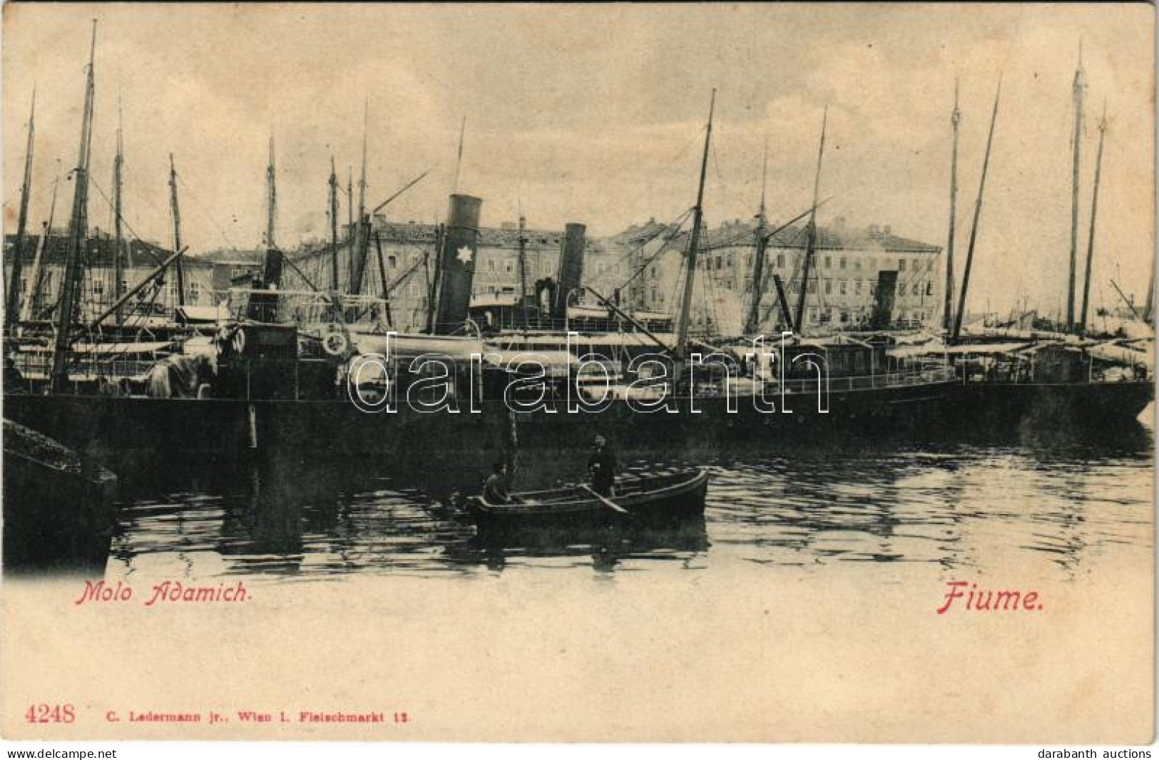 ** T1/T2 Fiume, Rijeka; Molo Adamich, Steamships. C. Ledermann Jr. 4248. - Ohne Zuordnung