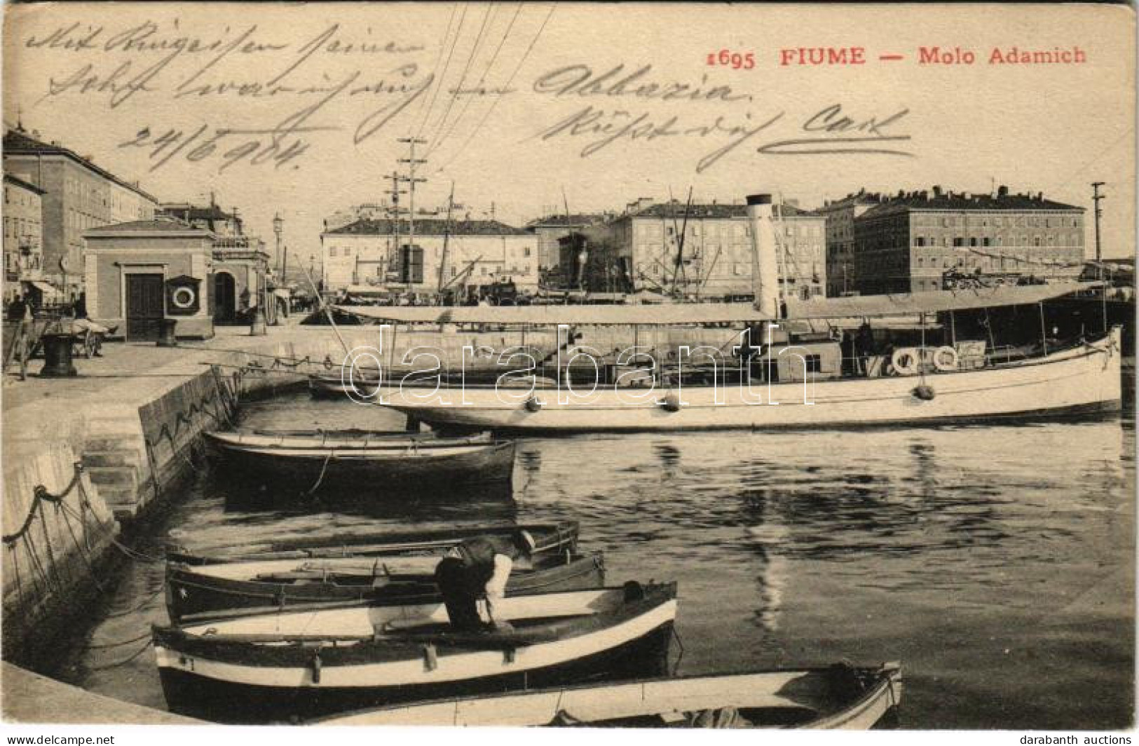 * T2/T3 1904 Fiume, Rijeka; Molo Adamich (EK) - Non Classés