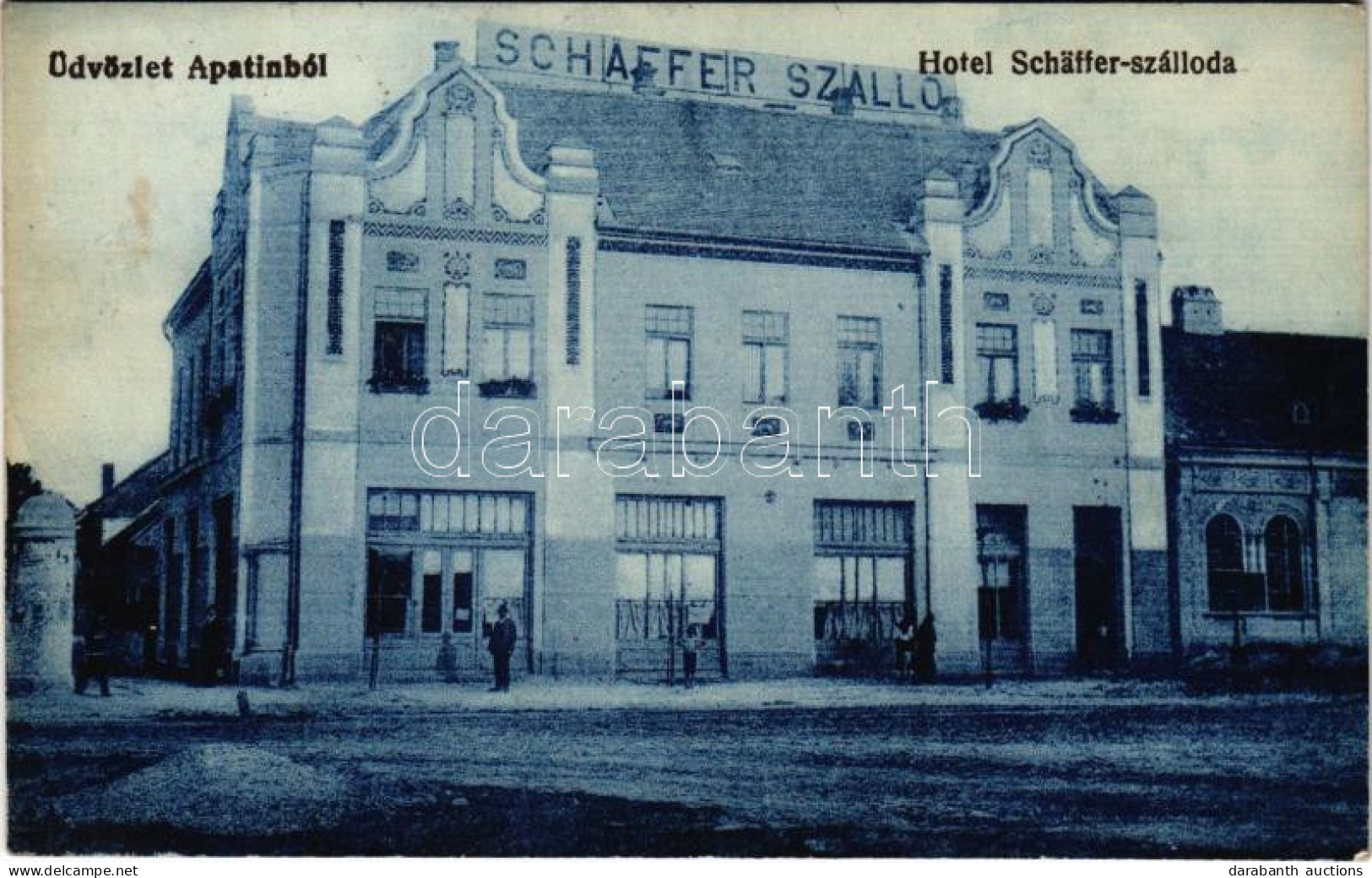 T2/T3 1917 Apatin, Schäffer Szálloda. Lotterer Antal Kiadása / Hotel - Ohne Zuordnung