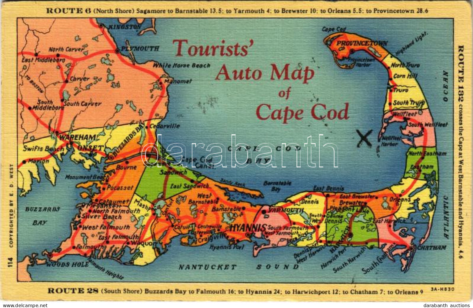 T2 Cape Cod (Massachusetts), Tourists' Auto Map - Zonder Classificatie