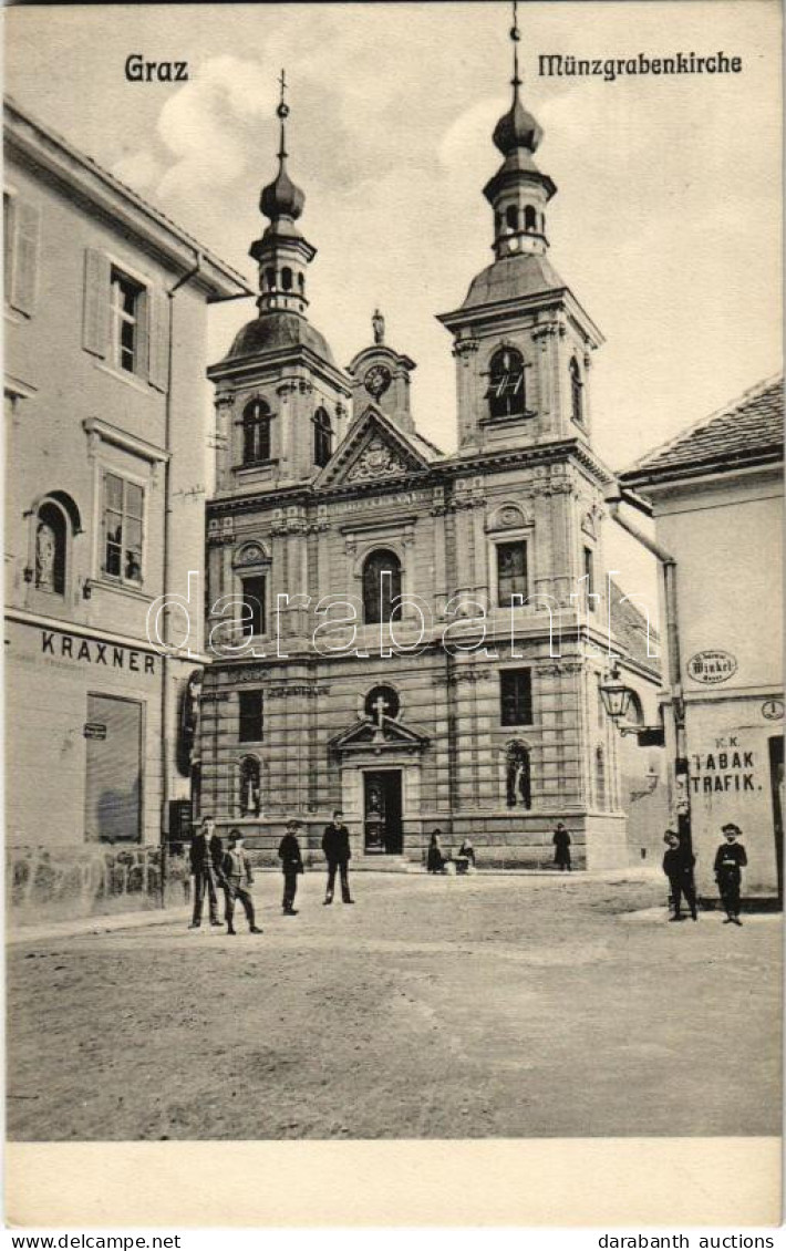 ** T2 Graz (Steiermark), Münzgrabenkirche, K.K. Tabak Trafik / Church, Tobacco Shop, Shop Of Kraxner - Non Classés