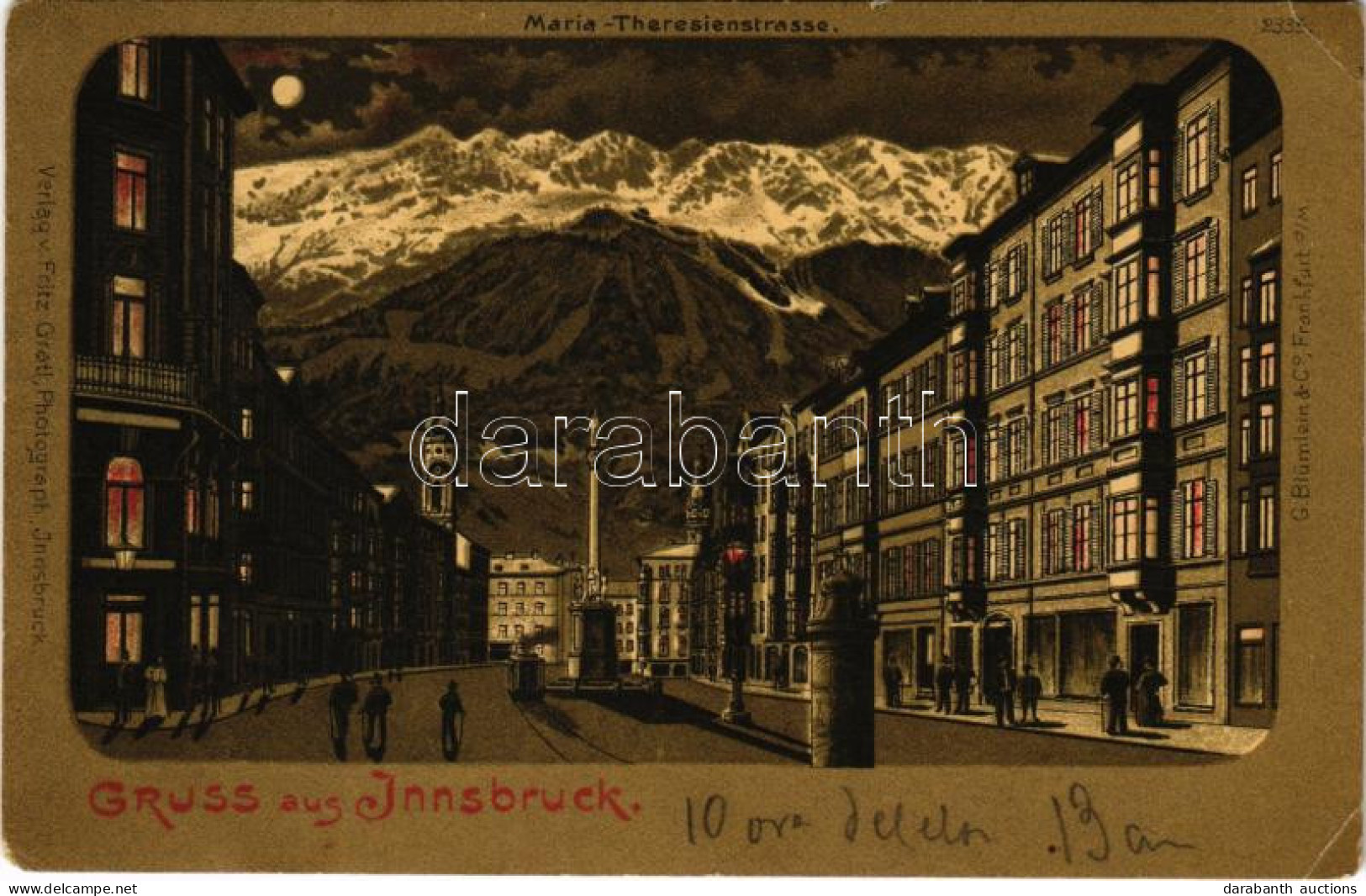 * T3 1900 Innsbruck (Tirol), Maria-Theresienstrasse / Street View. Verlag V. Fritz Gratl Litho (EK) - Ohne Zuordnung