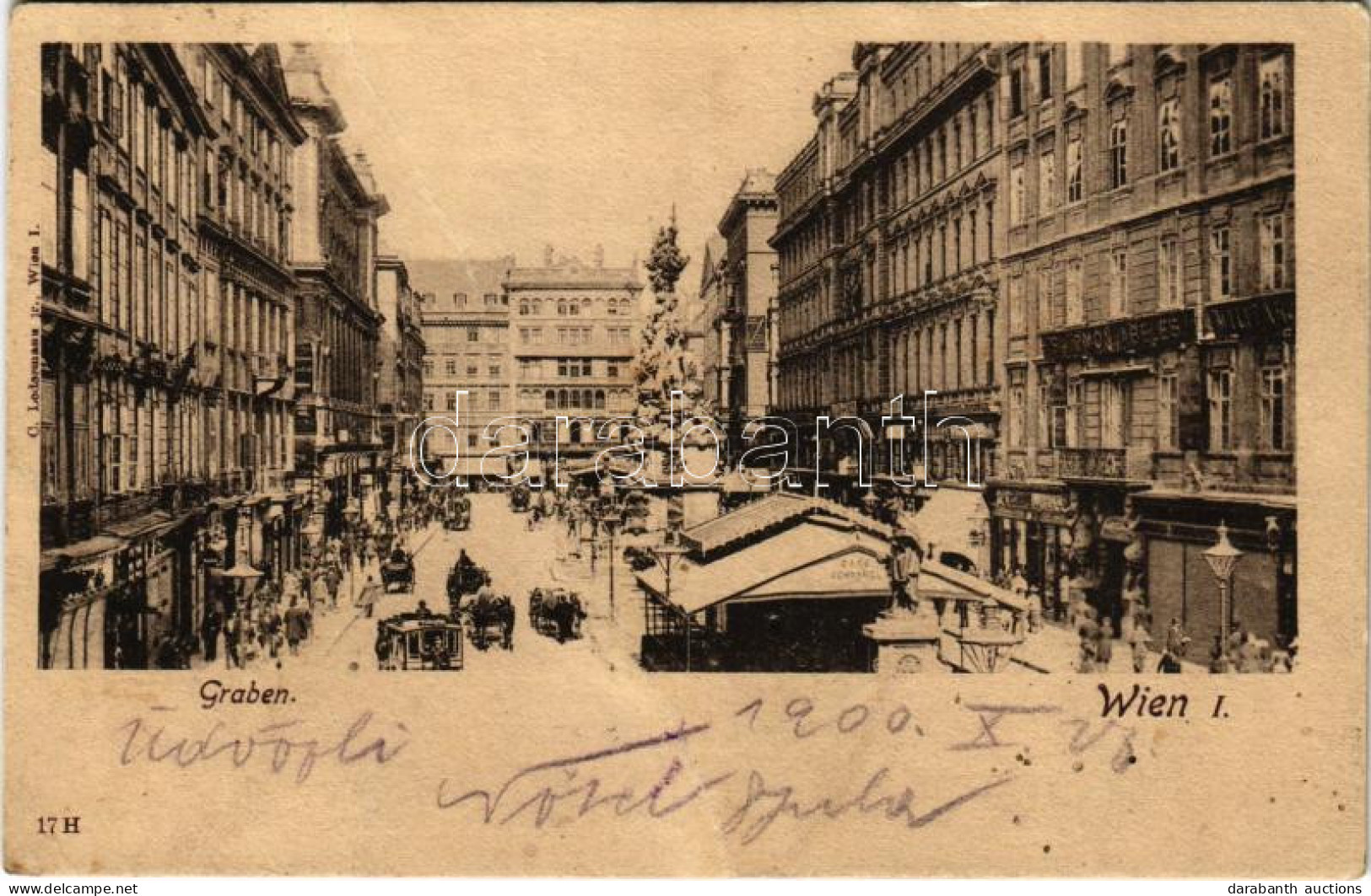 T3/T4 1900 Wien, Vienna, Bécs; Graben / Street View, Café, Shops (fa) - Unclassified