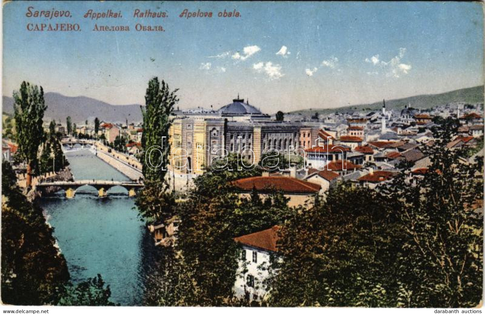 * T3 1912 Sarajevo, Apelova Obala / Town Hall (Rb) - Non Classificati