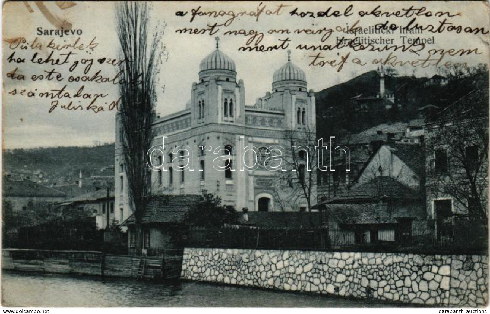 T2/T3 1908 Sarajevo, Israeliticki Hram / Synagogue (EK) - Non Classés