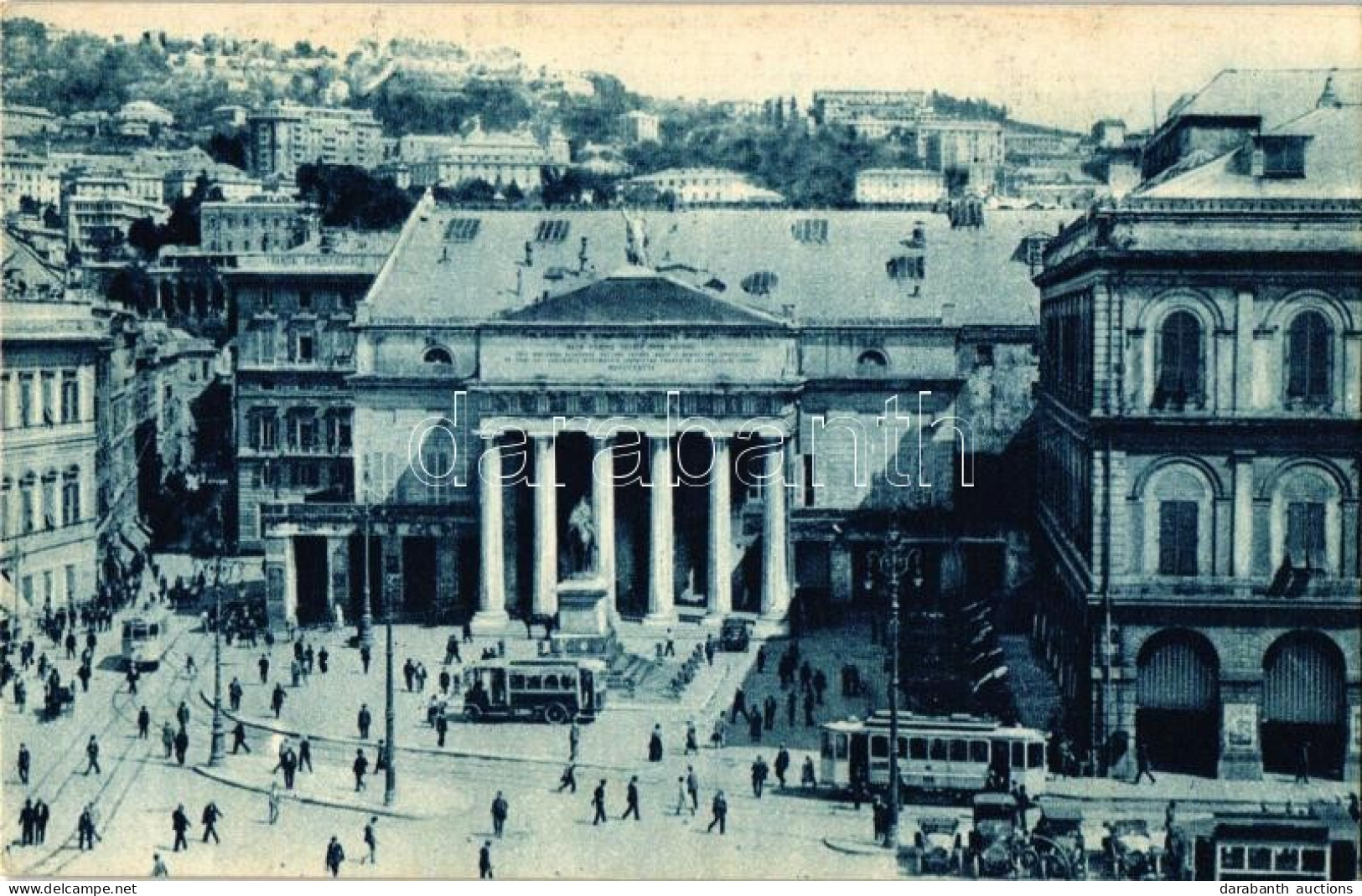 ** T1 Genova, Piazza De Ferrari, Teatro Carlo Felice, Monumento A Garibaldi / Square, Theatre, Monument, Trams - Sin Clasificación