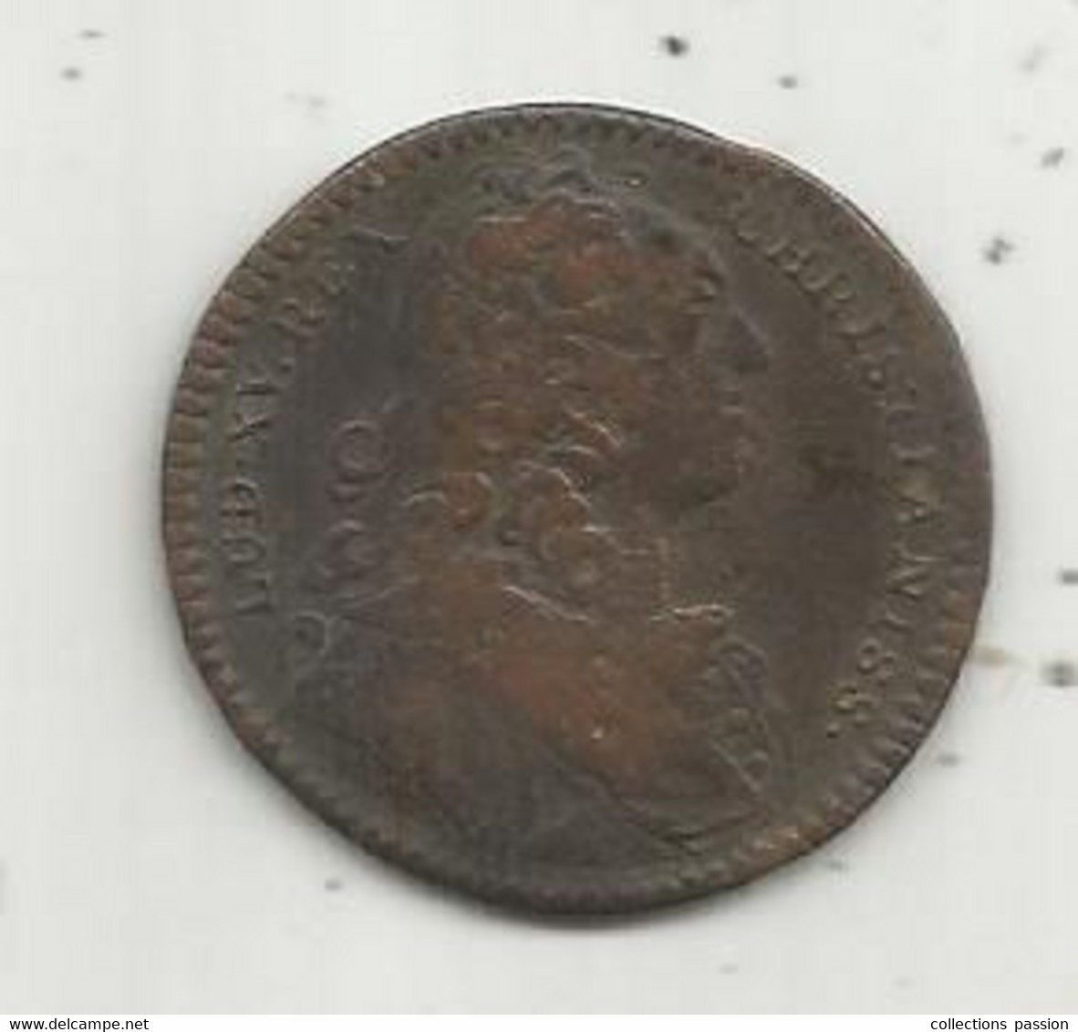 Jeton  , LOUIS XV , Bronze, LUD XV REX CHRISTIANISS DIVIS MINISTRAT NUMERA DIVUM ,1737 ,2 Scans - Monarchia / Nobiltà