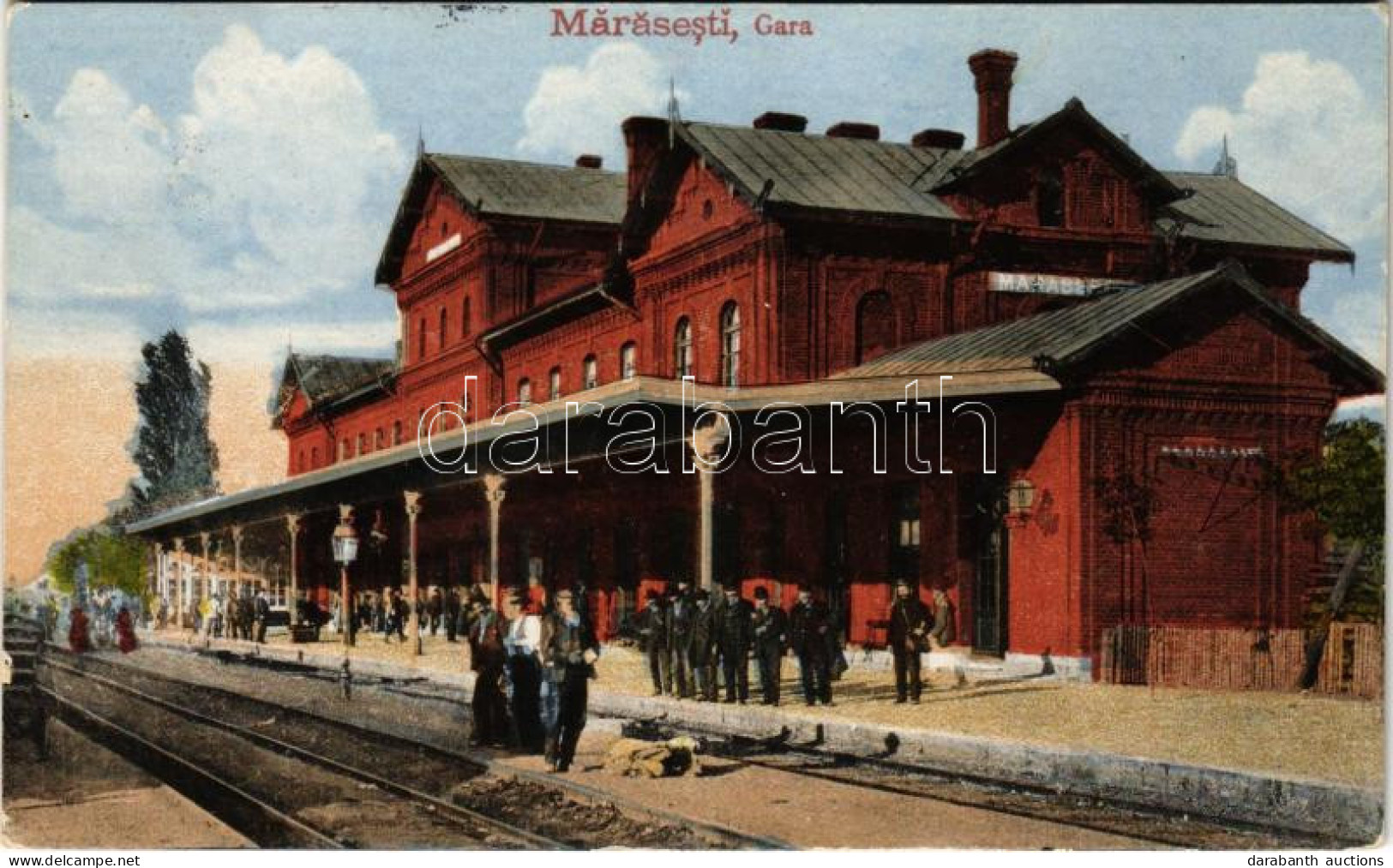 T2/T3 1918 Marasesti (Vrancea), Gara / Railway Station + "M. Kir. 34. Honvéd Gyalogezred" - Ohne Zuordnung