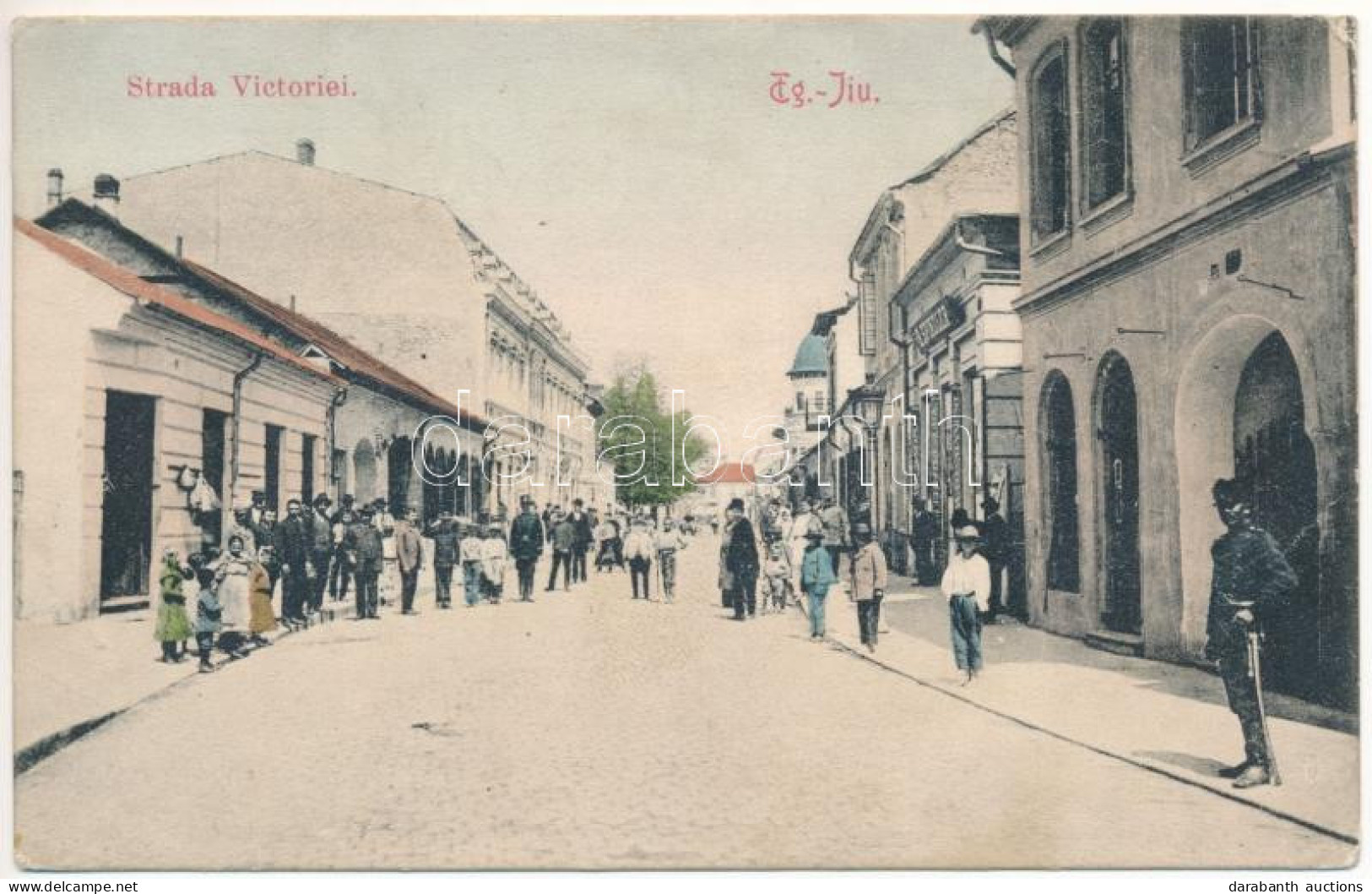 T3 1909 Targu Jiu, Zsilvásárhely; Strada Victoriei / Street View, Shop Of R. Spindler (EK) - Sin Clasificación