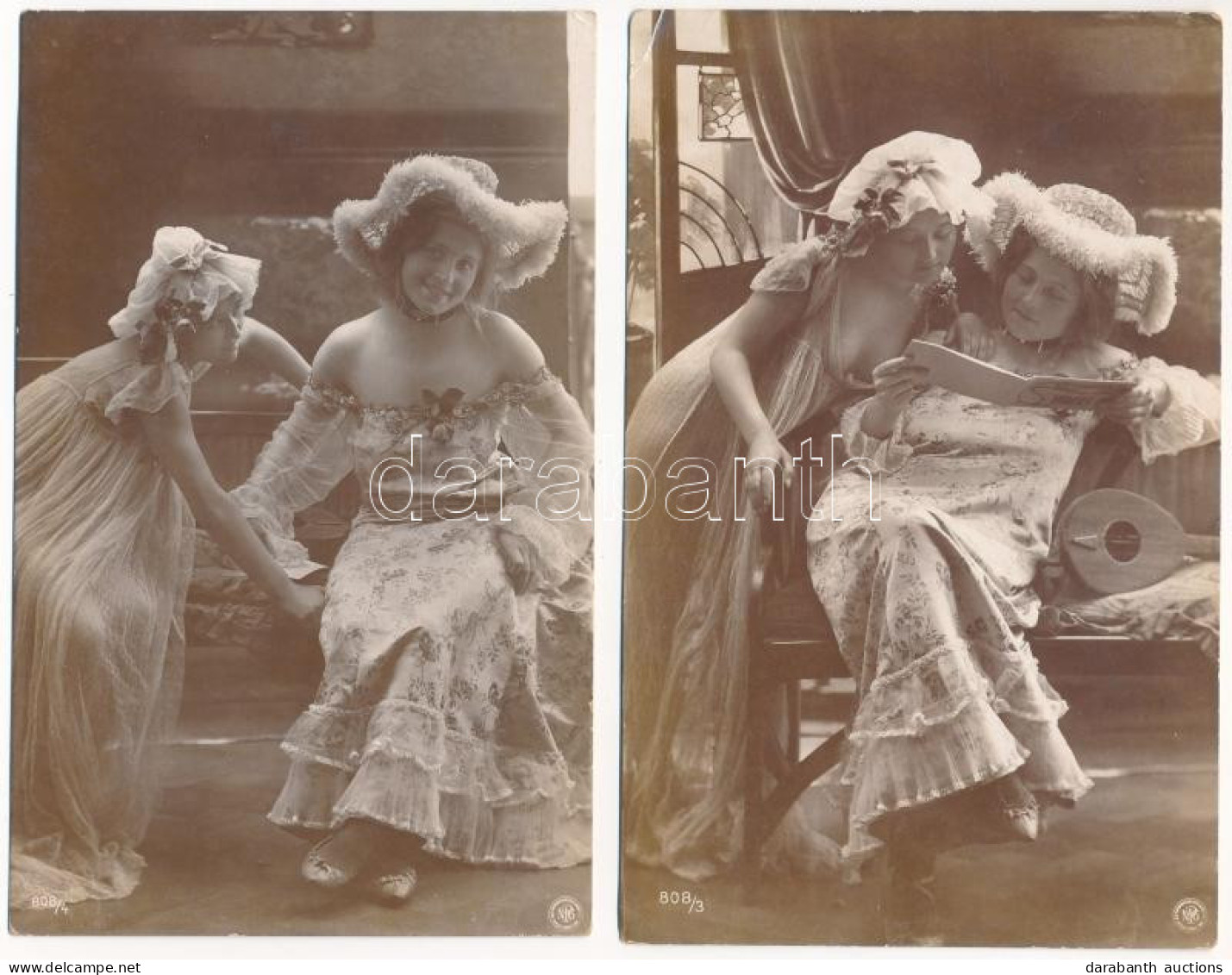 * 2 Db Régi Erotikus Hölgy Képeslap / 2 Pre-1945 Erotic Lady Postcards - Non Classificati