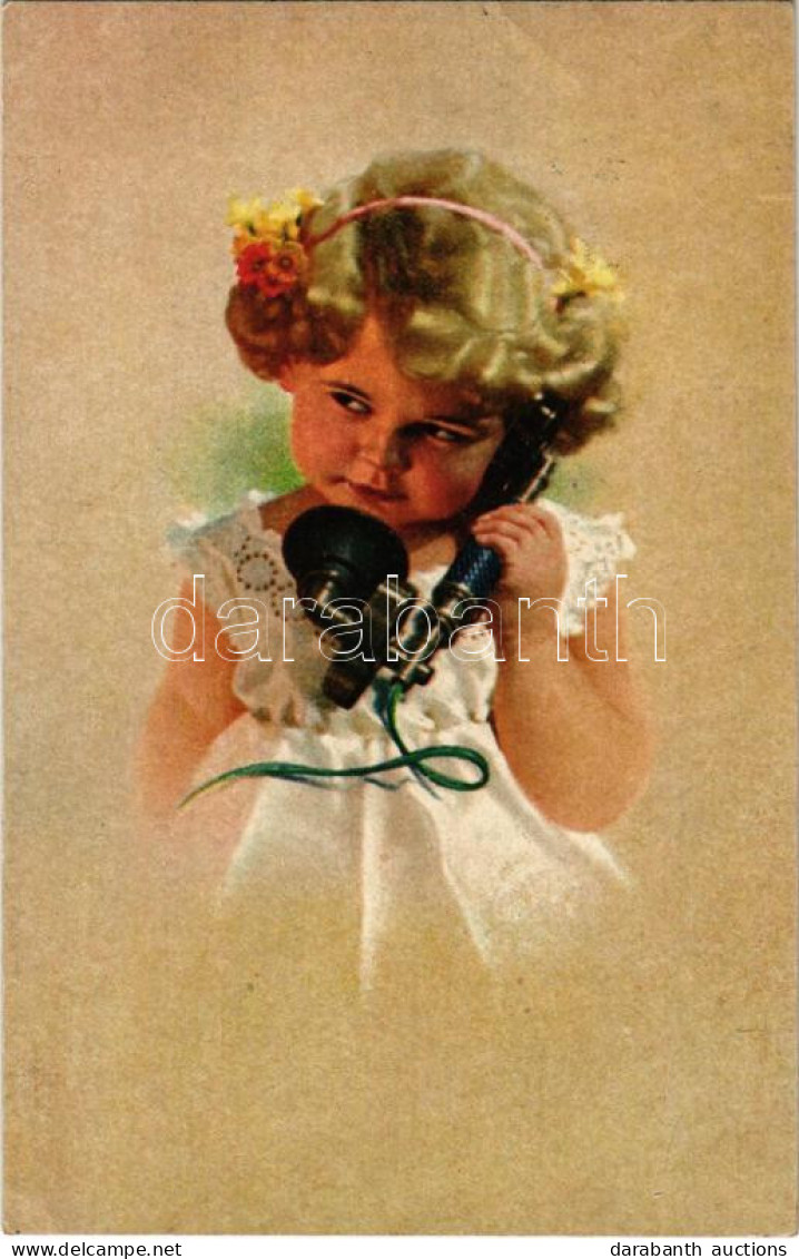 T2/T3 1922 Telefonáló Kislány / Little Girl Talking On The Phone - Sin Clasificación