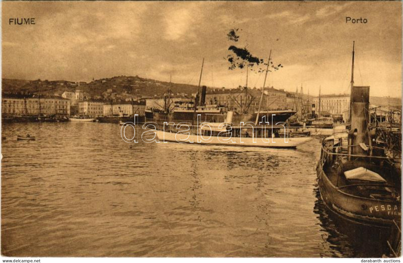 T2 1909 Fiume, Rijeka; Porto, S.M. Dampfer PESCATORE (later K.u.k. Kriegsmarine) And SS Suzumé - Non Classés