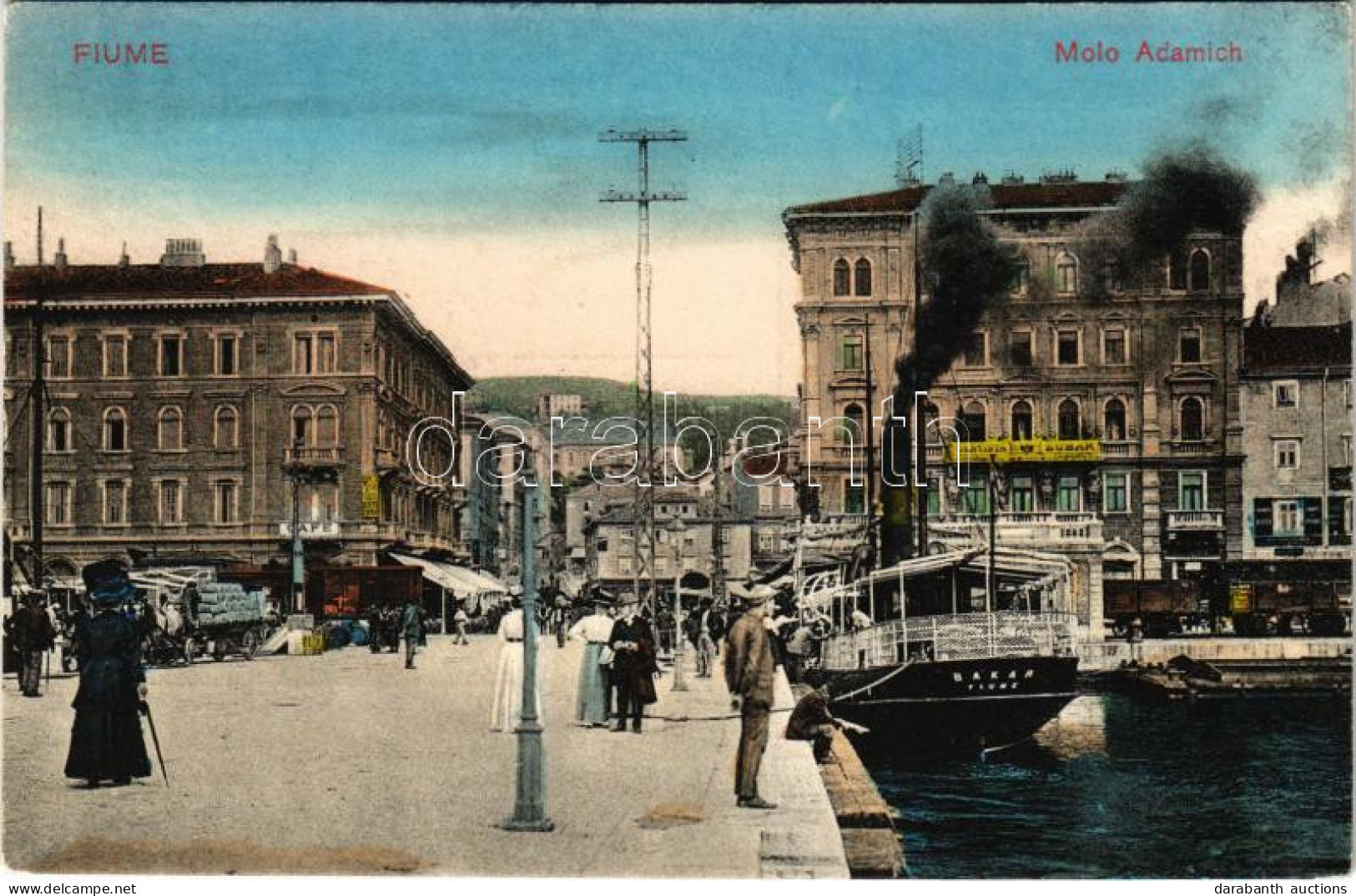 ** T1 Fiume, Rijeka; Molo Adamich, S.M. Dampfer BAKAR. W.L. Bp. 3850-1910. Celestine Mayer - Ohne Zuordnung