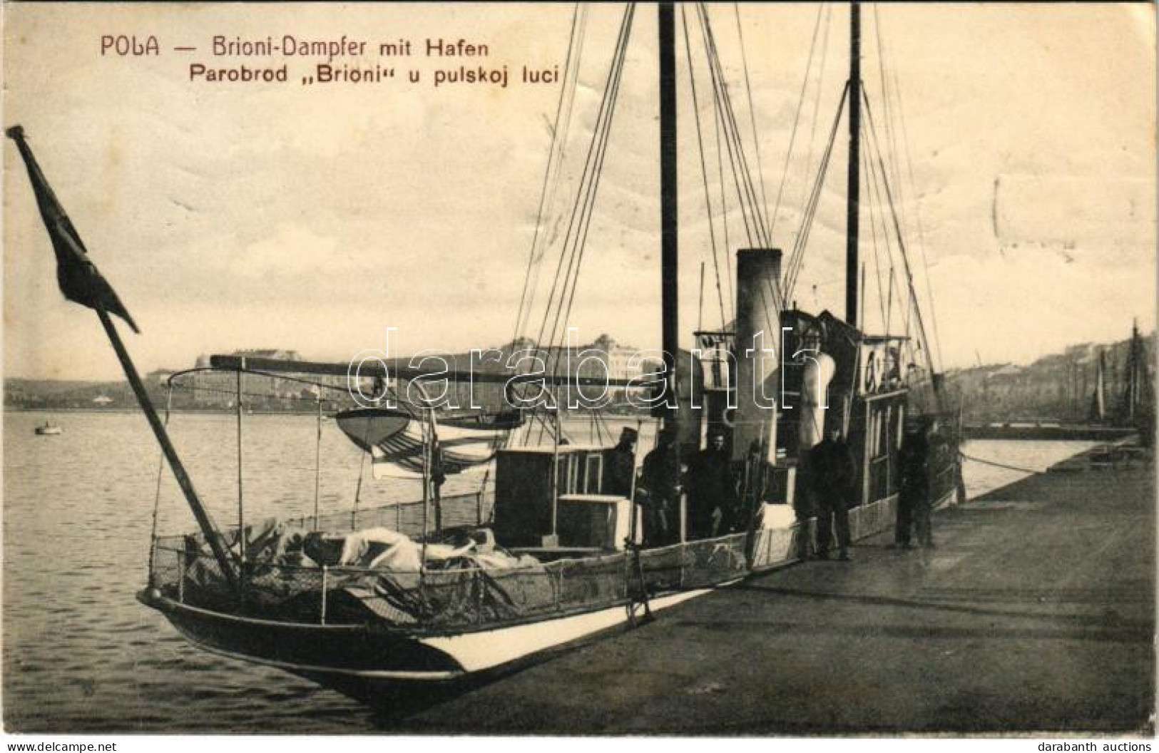 T2/T3 1910 Pola, BRIONI Dampfer Mit Hafen (later K.u.k. Kriegsmarine) (EK) - Non Classés
