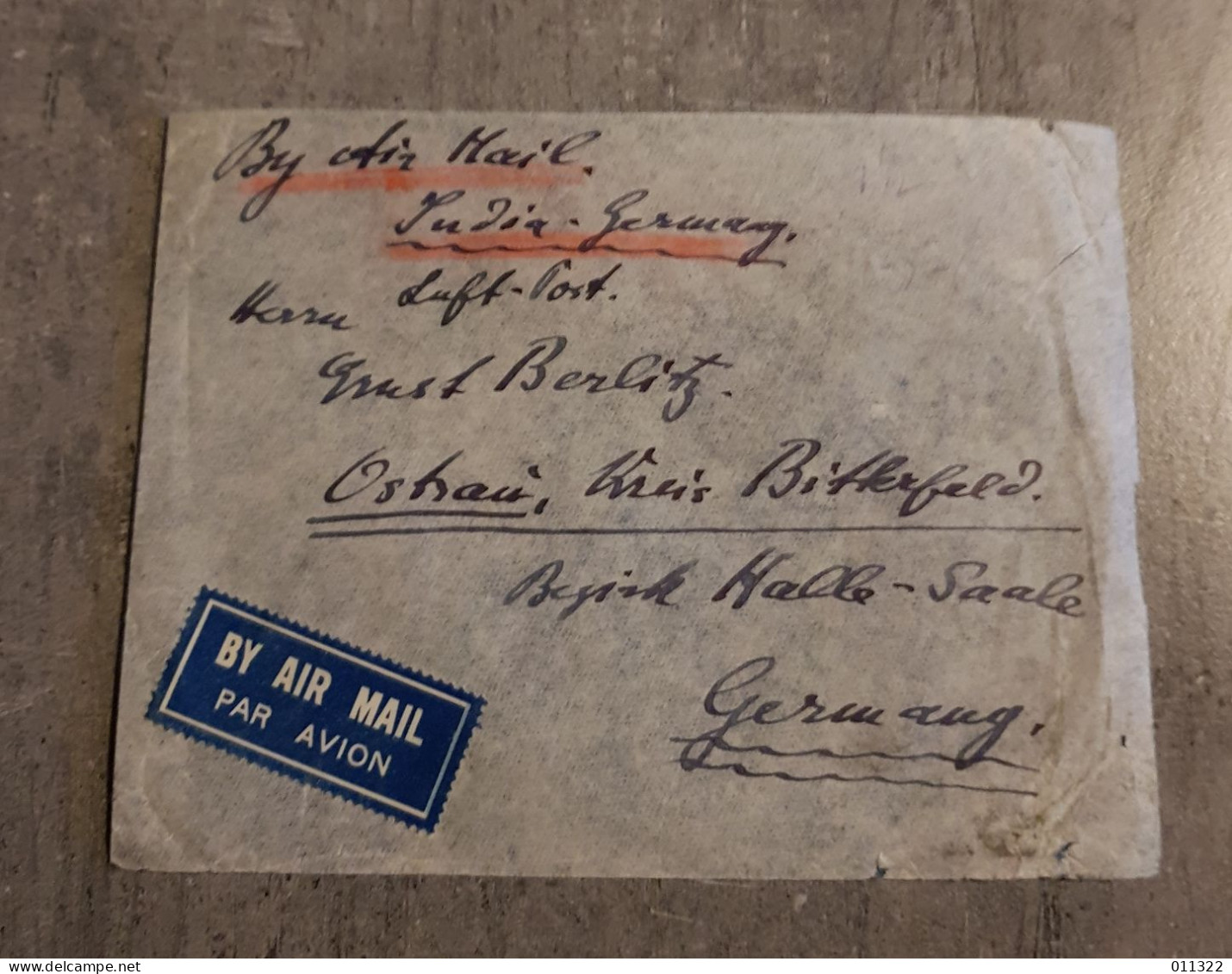 INDIA AIRMAIL PAR AVION COVER CIRCULED SEND TO GERMANY - Luchtpost