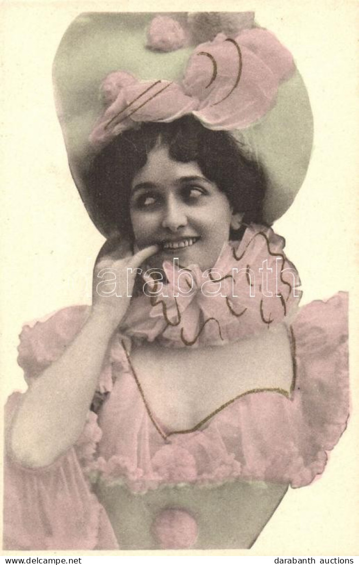 * T2 Lady, Golden Decorated Postcard - Non Classés