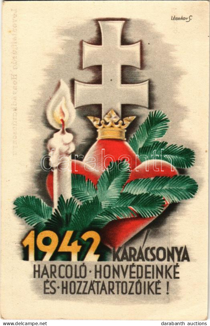 * T2/T3 1942 Karácsonya Harcoló Honvédeinké és Hozzátartozóiké! Leventeifjúság Honvédkarácsonya / WWII Hungarian Militar - Non Classés