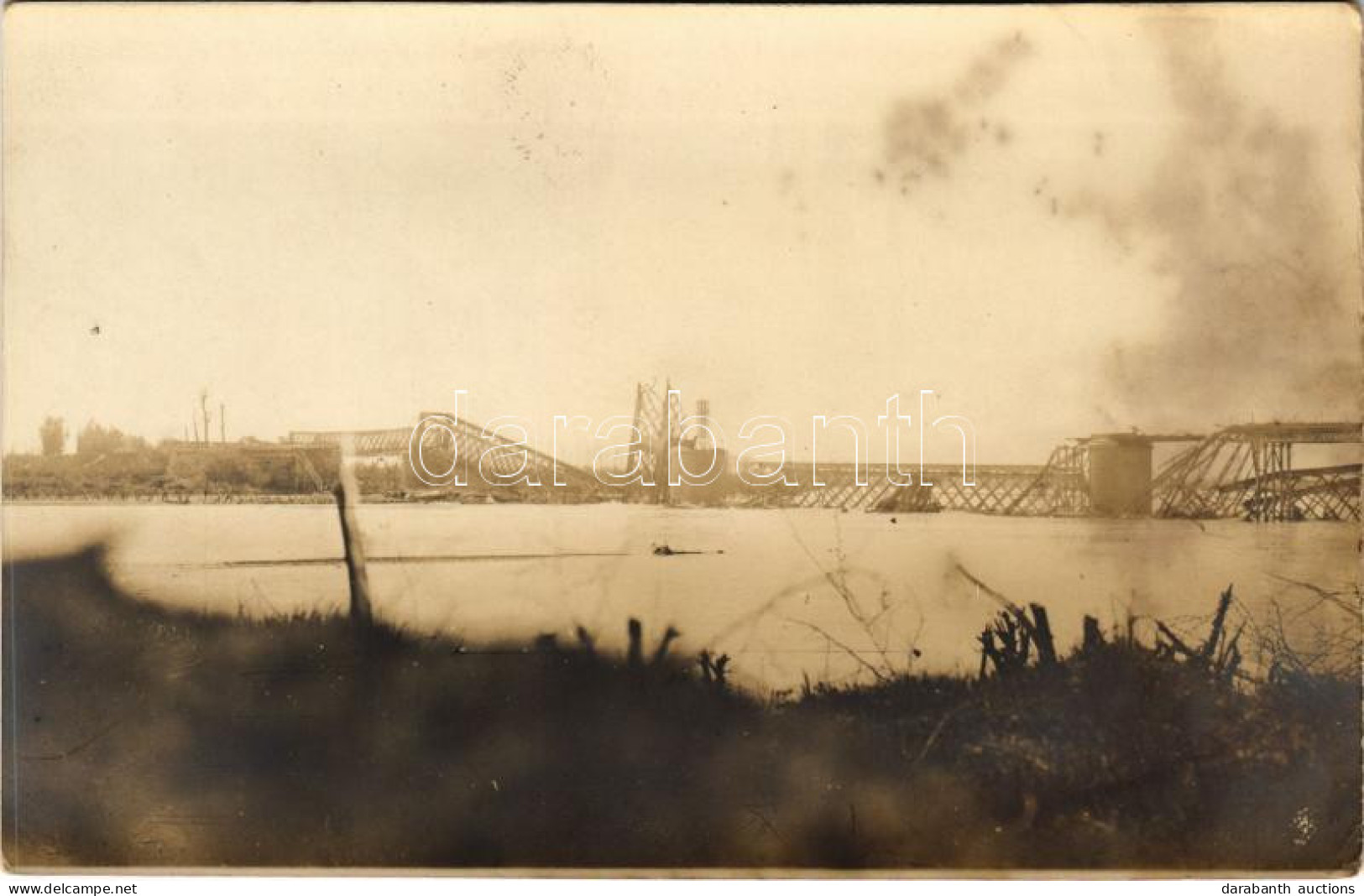 ** T2/T3 Első Világháborúban Felrobbantott Híd / WWI Military, Blown Up Bridge. Photo (EK) - Unclassified