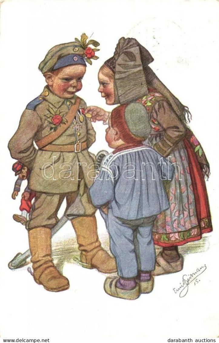 T3 Elsässische Trachten / German Soldier Boy, French Folklore From Alsace, Künstlerkarte Nr. 17. S: Emil Beithan (fa) - Zonder Classificatie