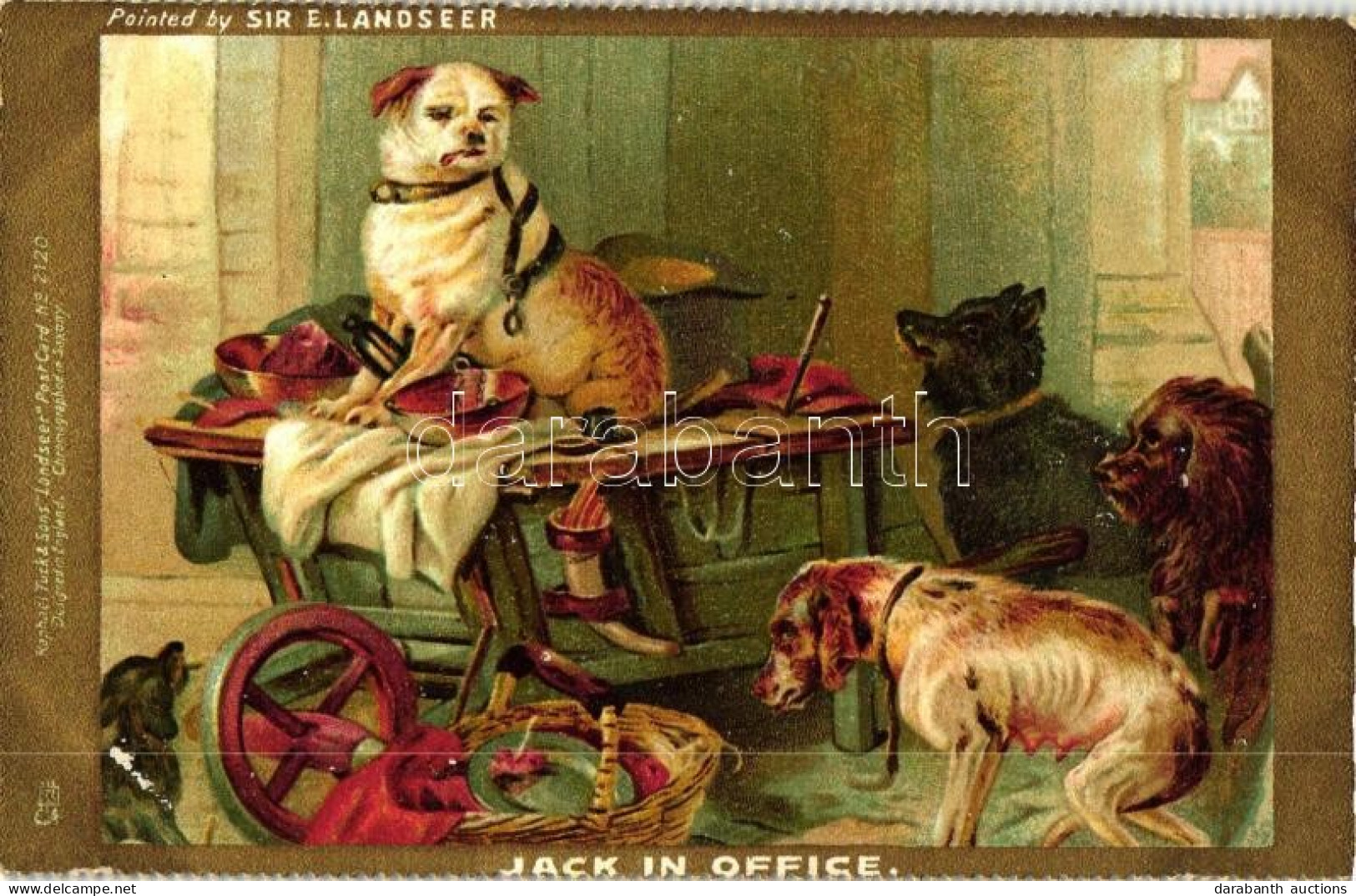 ** T2 Jack In Office / Dogs, Raphael Tuck & Sons Landseer Postcard No. 2120. Litho - Non Classés