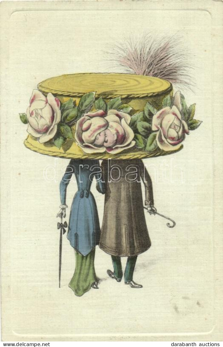 T2 Kissing Couple, Fashion Hat, Humour, A.R. & C.i.B. 4030. - Ohne Zuordnung