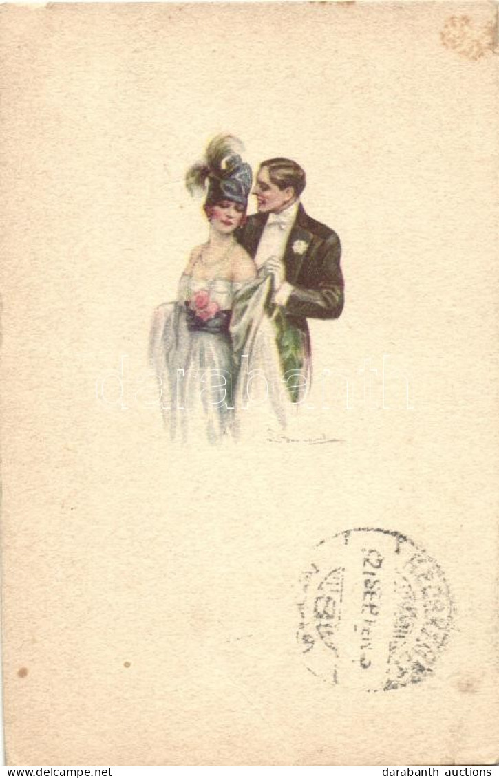 T3 Italian Art Postcard, Dressed Up Couple, S: Bompard (fa) - Non Classés