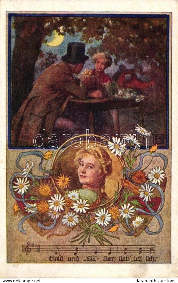 T2 German Romantic Art Postcard, Music Sheet, Deutscher Schulverein Karte Nr. 1066. - Non Classés