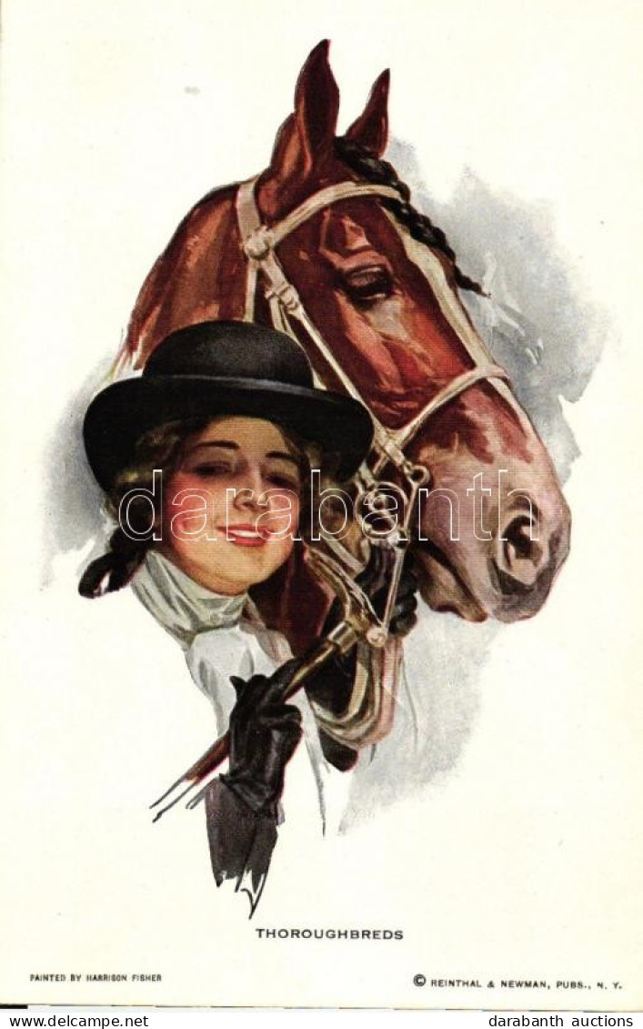 ** T1/T2 Thoroughbreds / Lady With Horse, Reinthal & Newman No. 304 S: Harrison Fisher - Unclassified